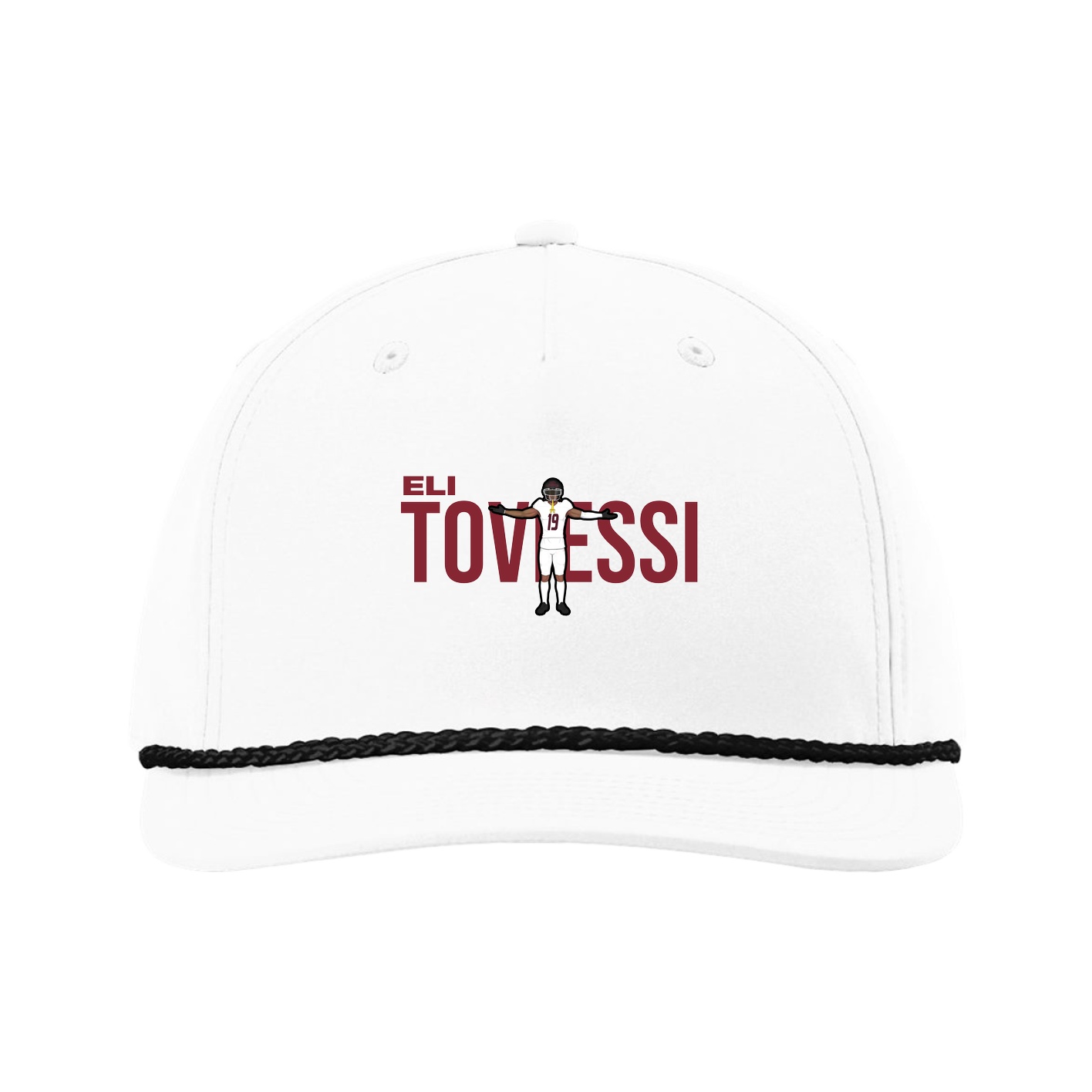 Five-Panel Classic Rope Cap — Player Name in White