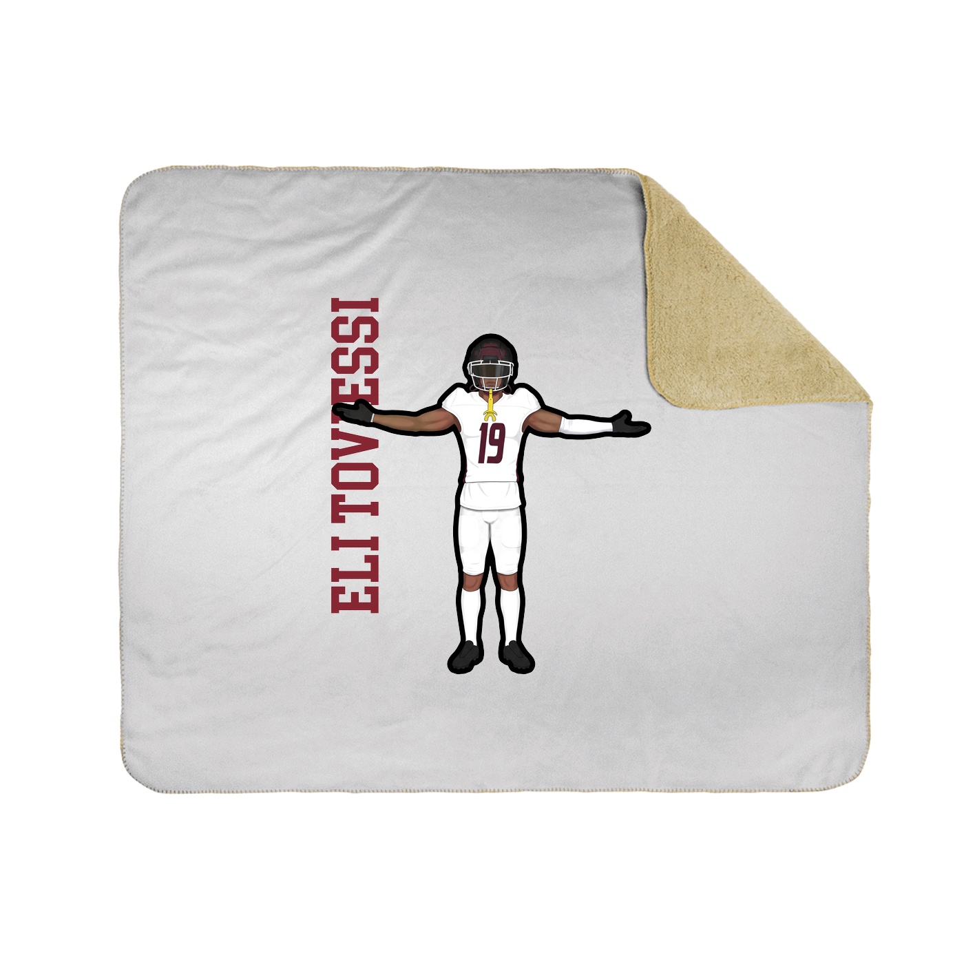 Throw Blanket — Name Vertical in White