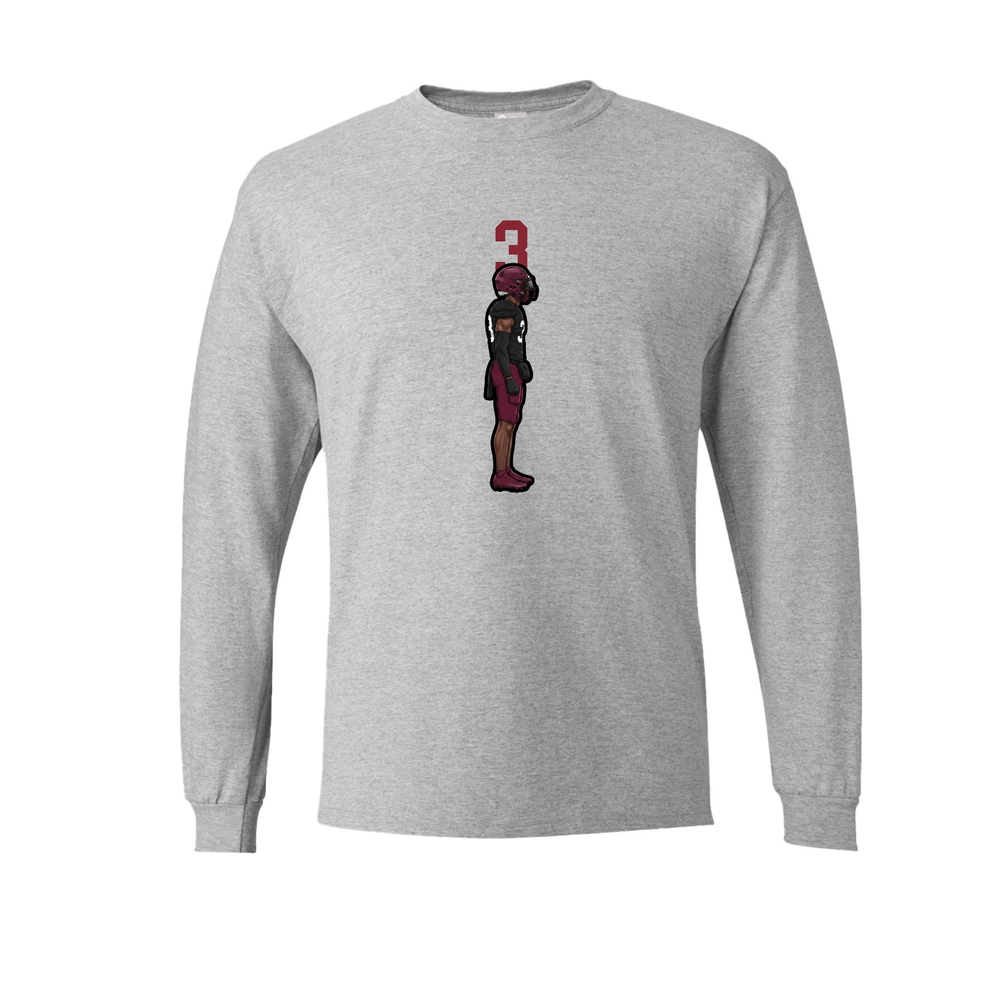 Long Sleeve Tee — Number Top in Grey
