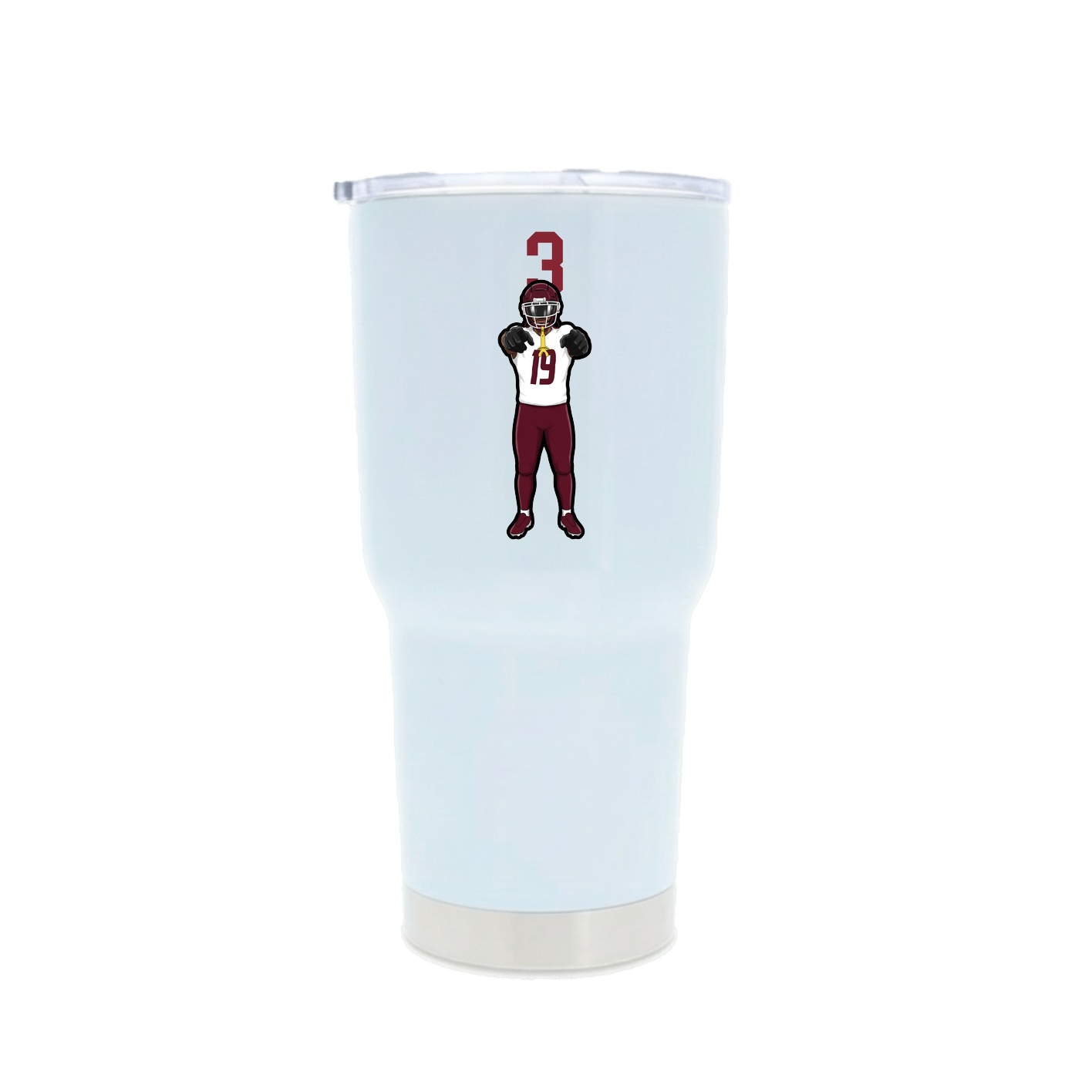 30oz Stainless Steel Tumbler — Number Top in White