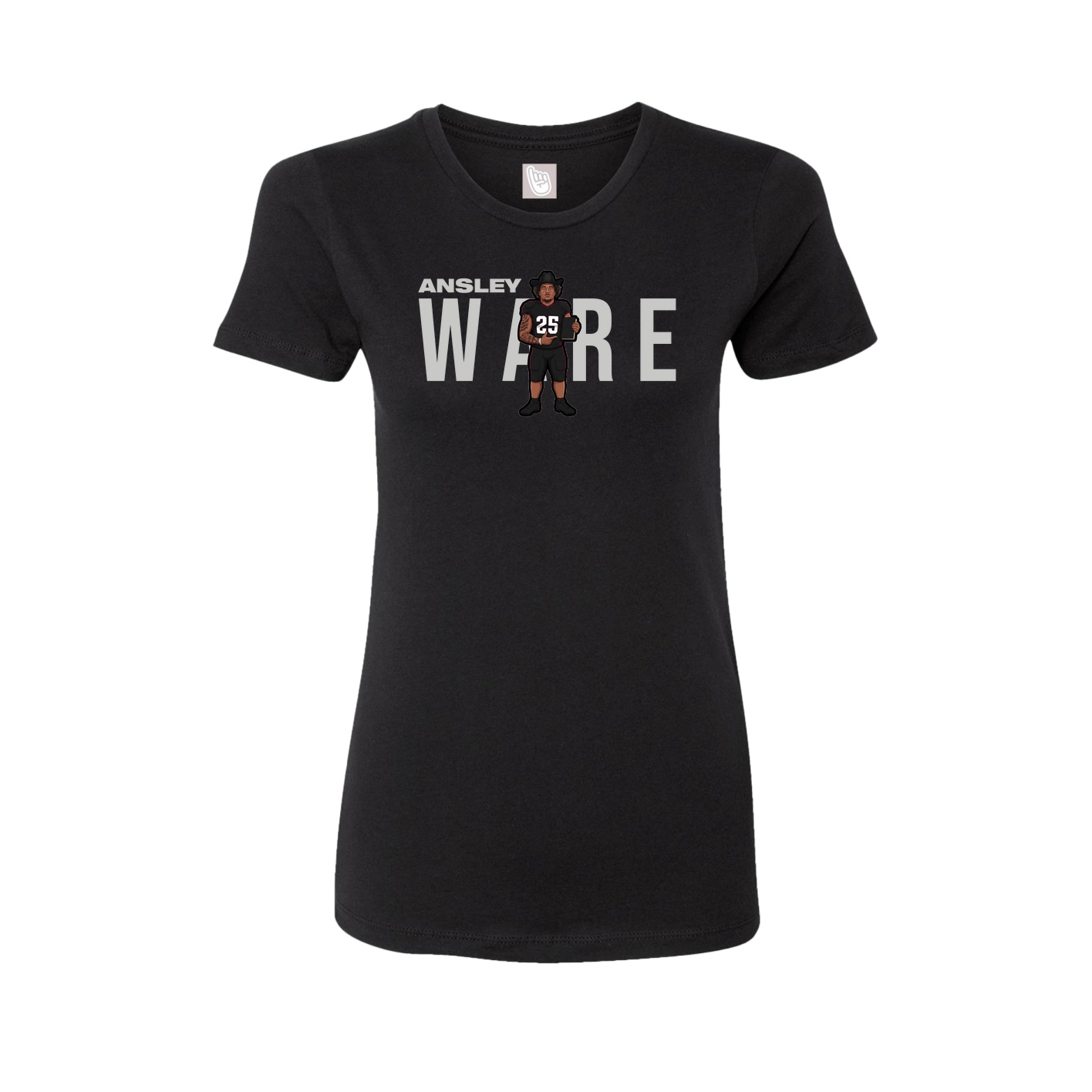 Fitted Women's Tee — Player Name in Black