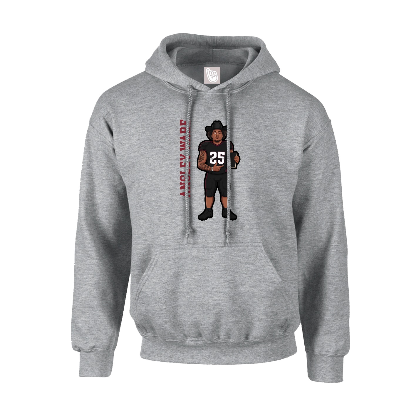 Youth Hoodie — Name Vertical in Grey