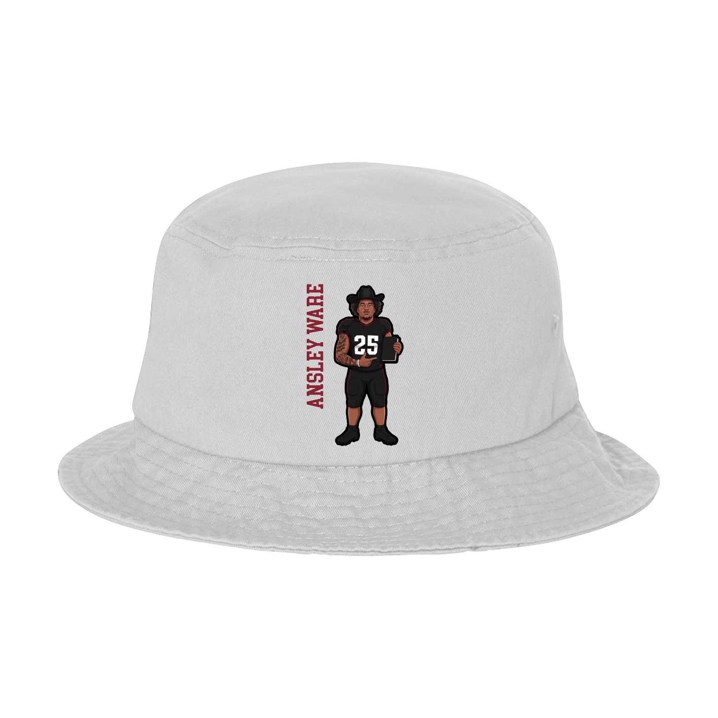 Bucket Cap — Name Vertical in White