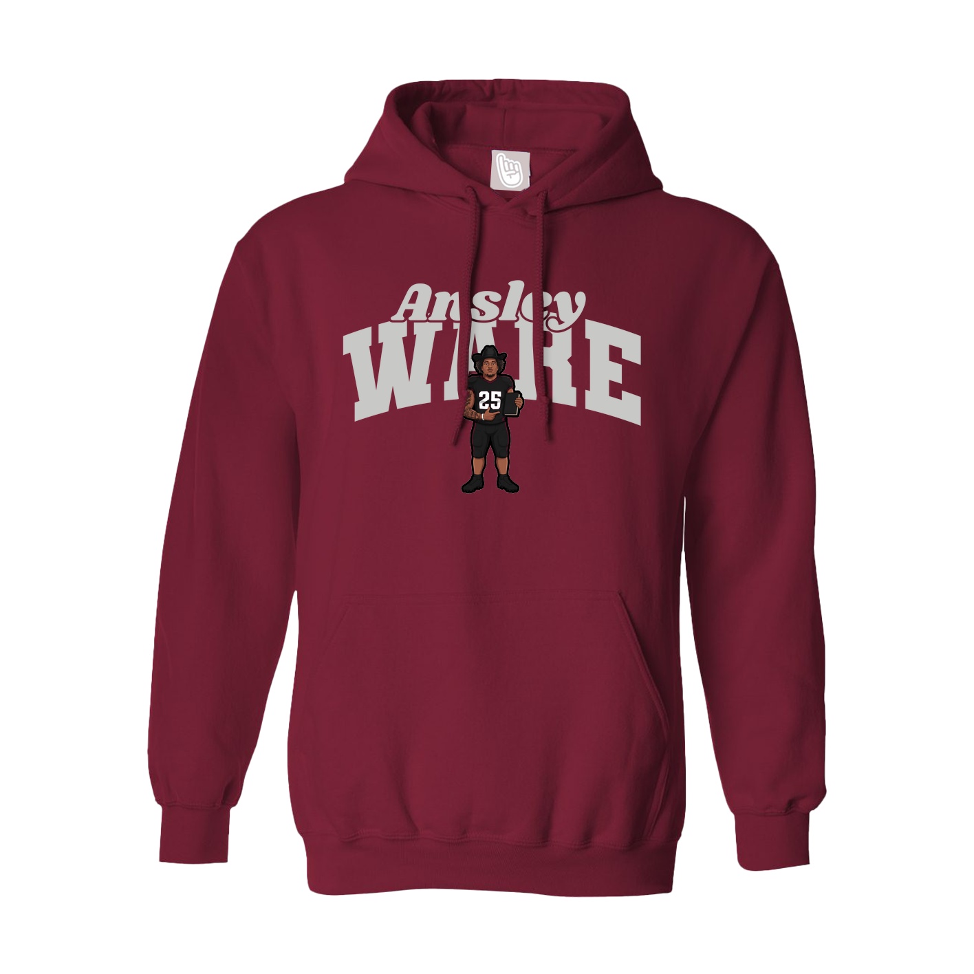 Hoodie — Signature Arch in Cardinal