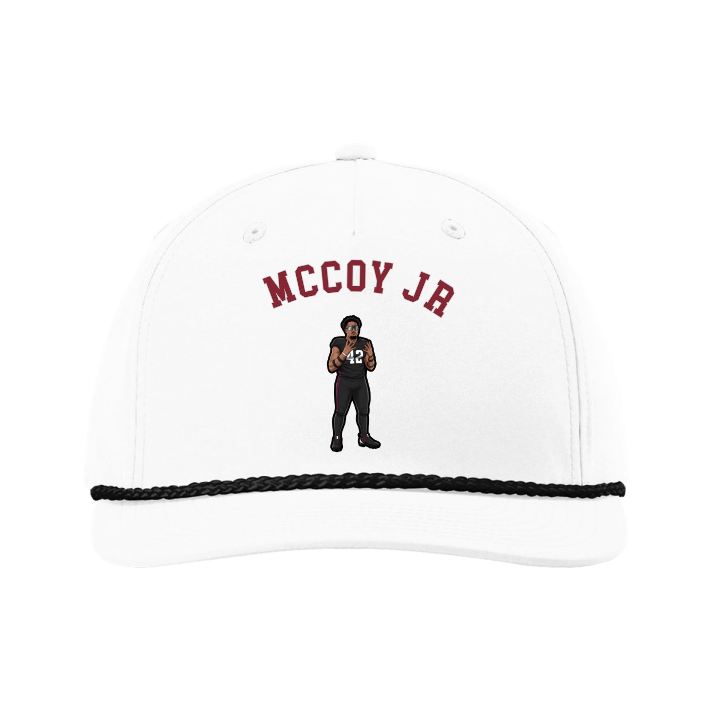 Five-Panel Classic Rope Cap — Shirsey Arch in White