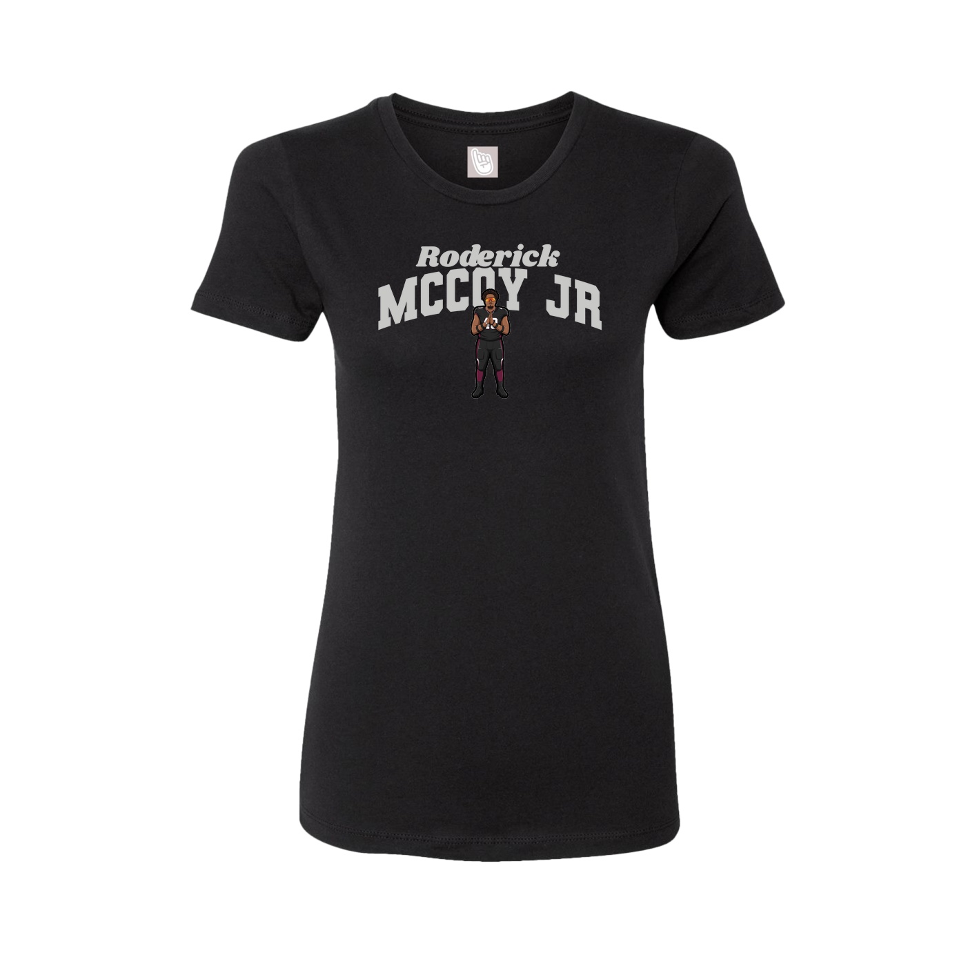 Fitted Women's Tee — Signature Arch in Black