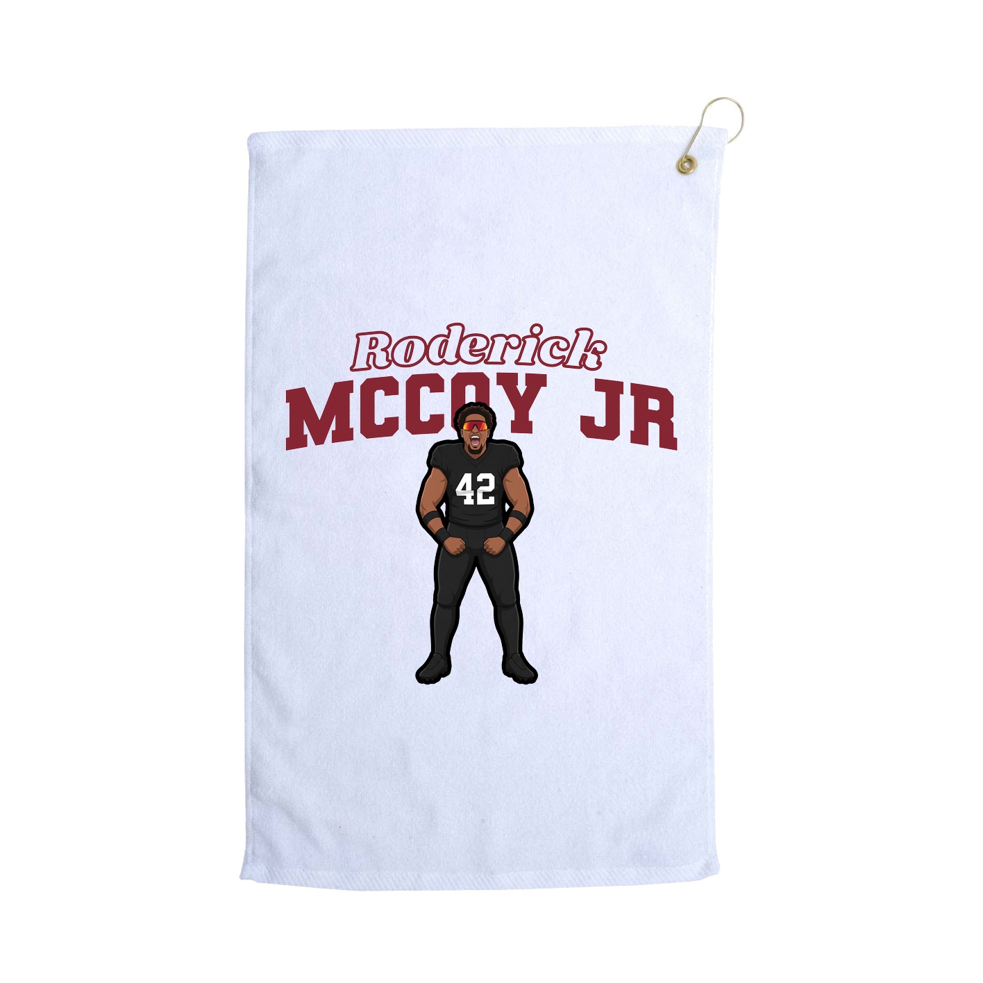 Golf Towel — Name Arch in White