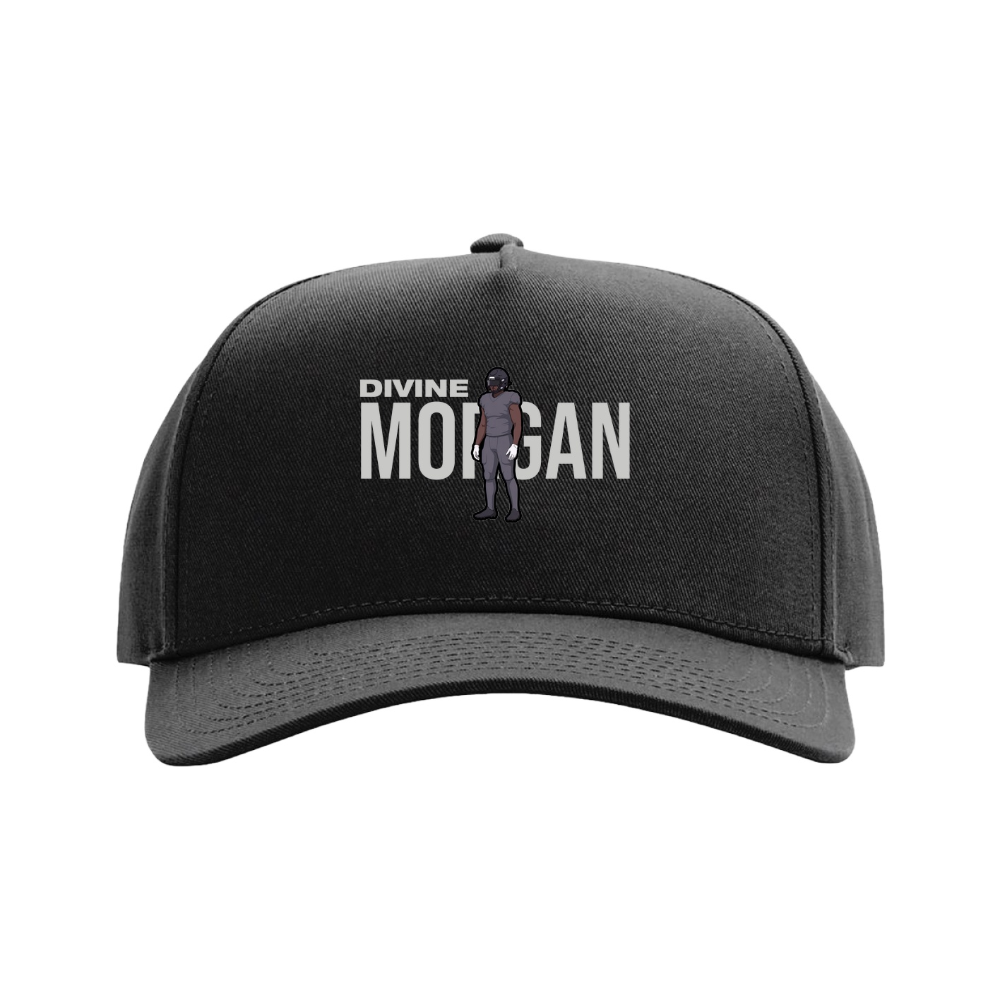 Full Fabric Five-Panel Champ Cap — Player Name in Black