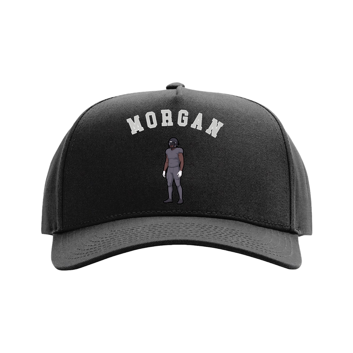 Full Fabric Five-Panel Champ Cap — Shirsey Arch in Black