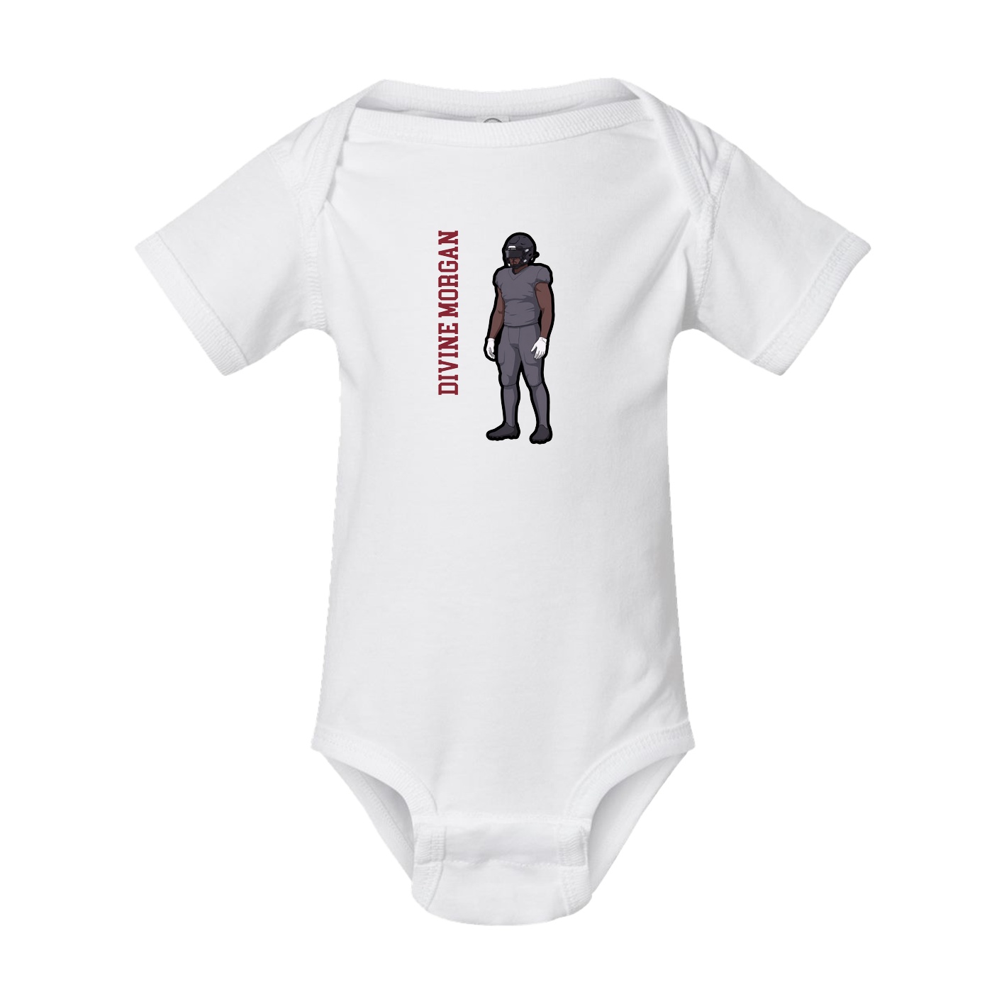 Baby Onesie — Name Vertical in White