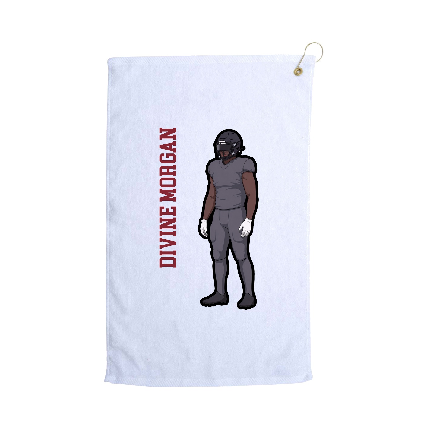 Golf Towel — Name Vertical in White