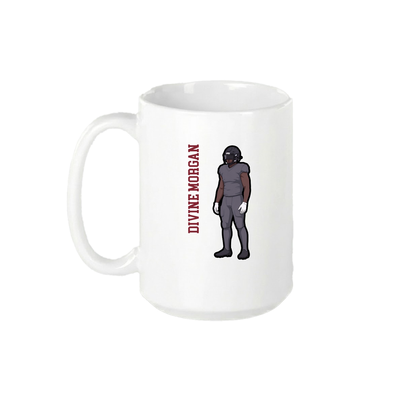 15oz Coffee Mug — Name Vertical in White