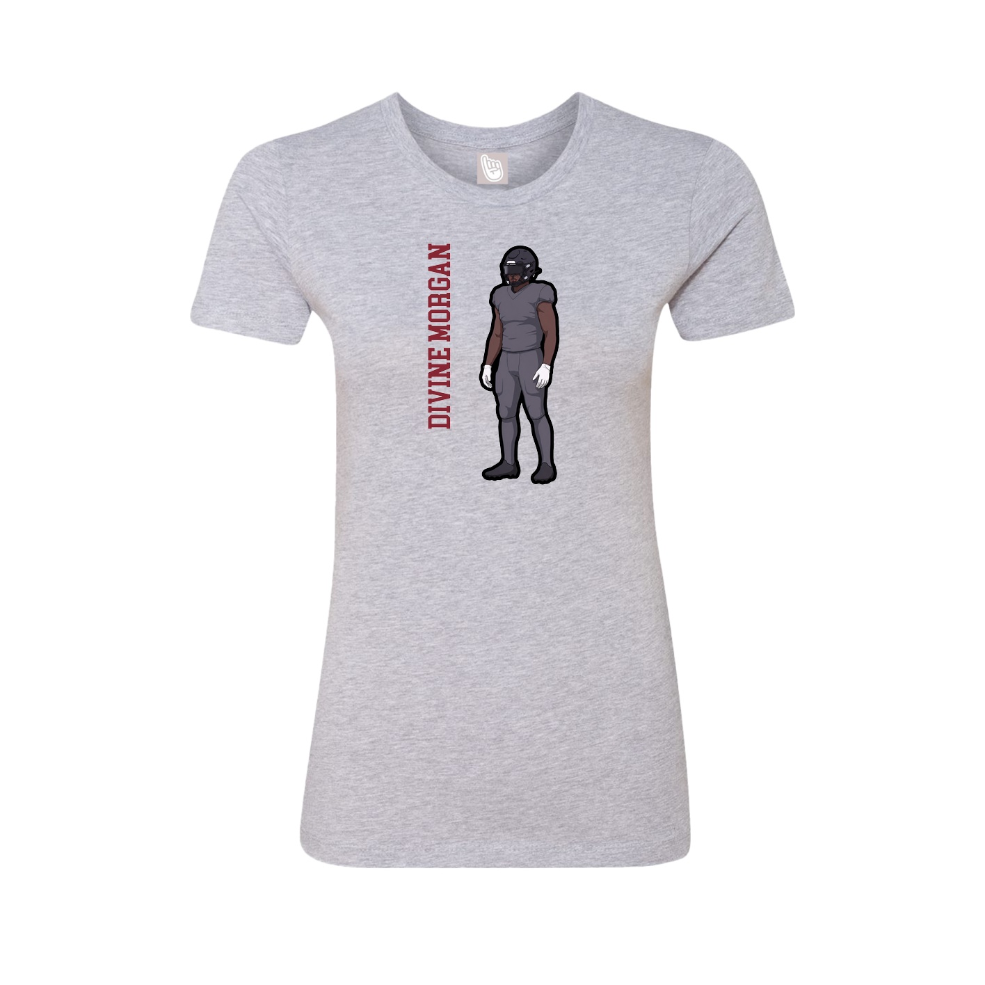 Fitted Women's Tee — Name Vertical in Grey