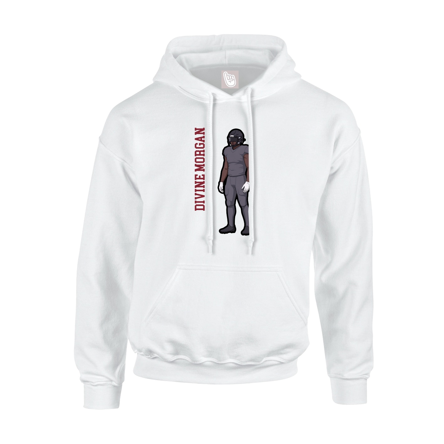 Hoodie — Name Vertical in White