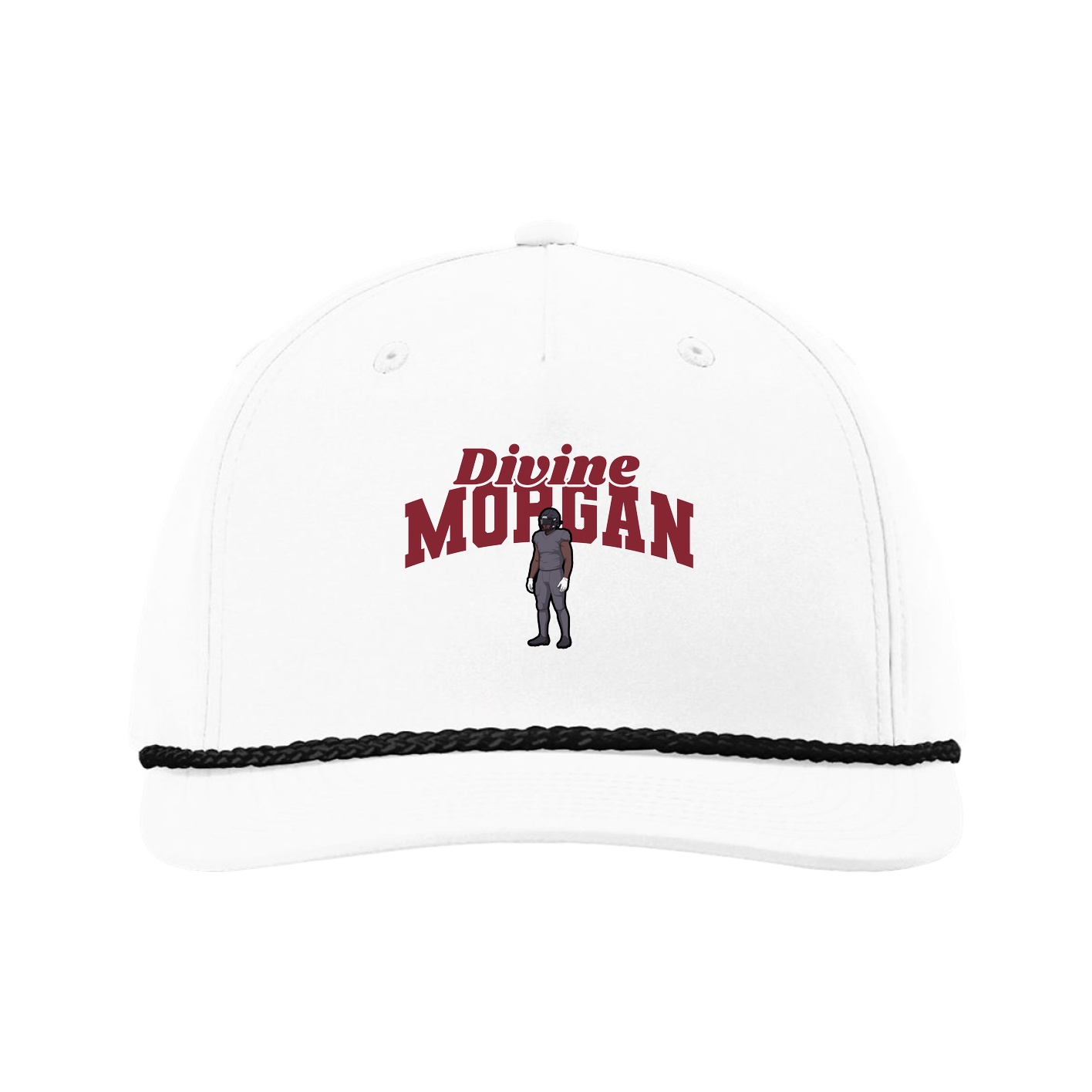 Five-Panel Classic Rope Cap — Signature Arch in White