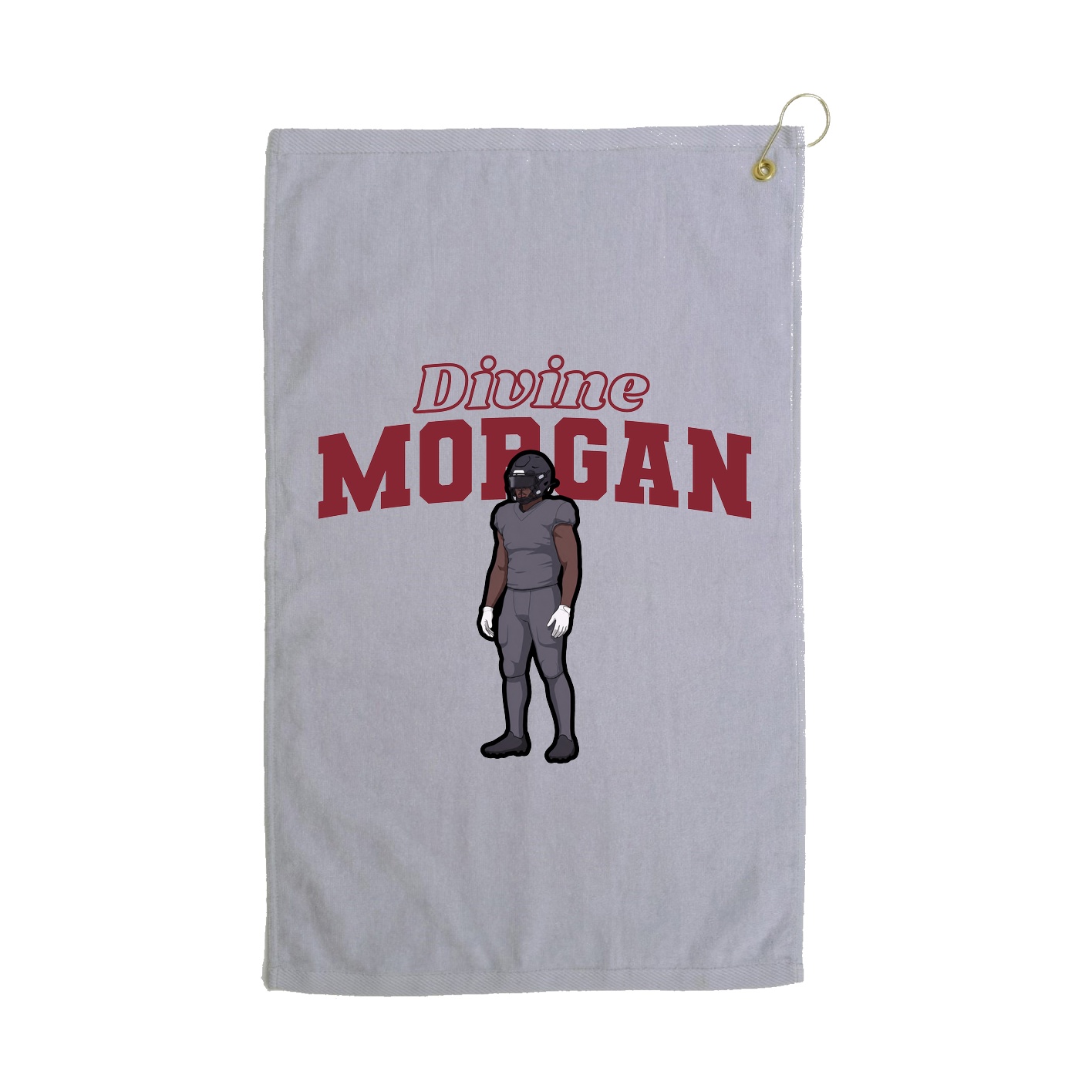 Golf Towel — Name Arch in Grey
