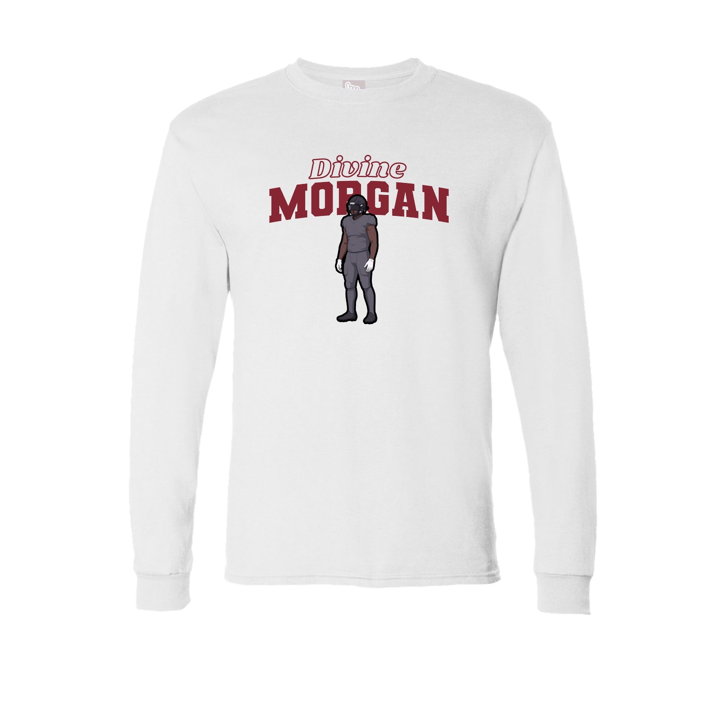 Long Sleeve Tee — Name Arch in White