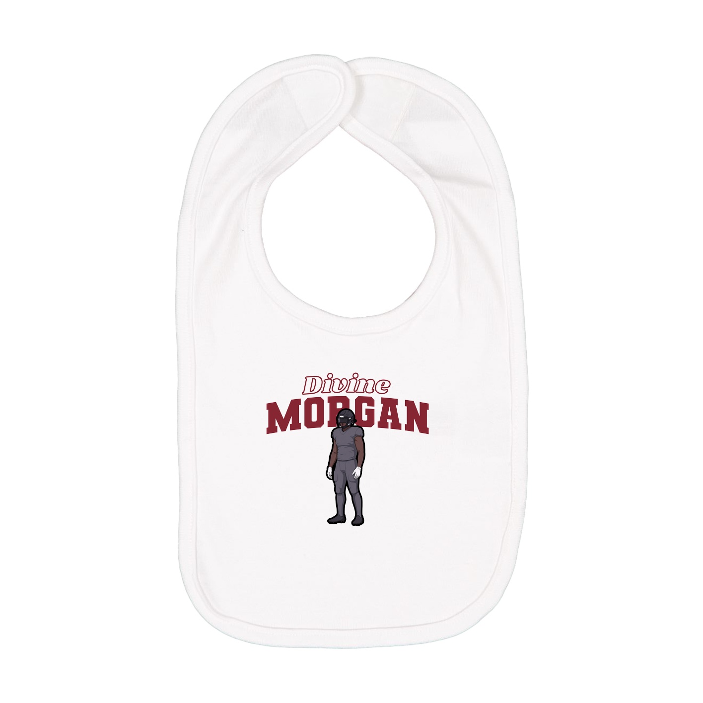Infant Bib — Name Arch in White