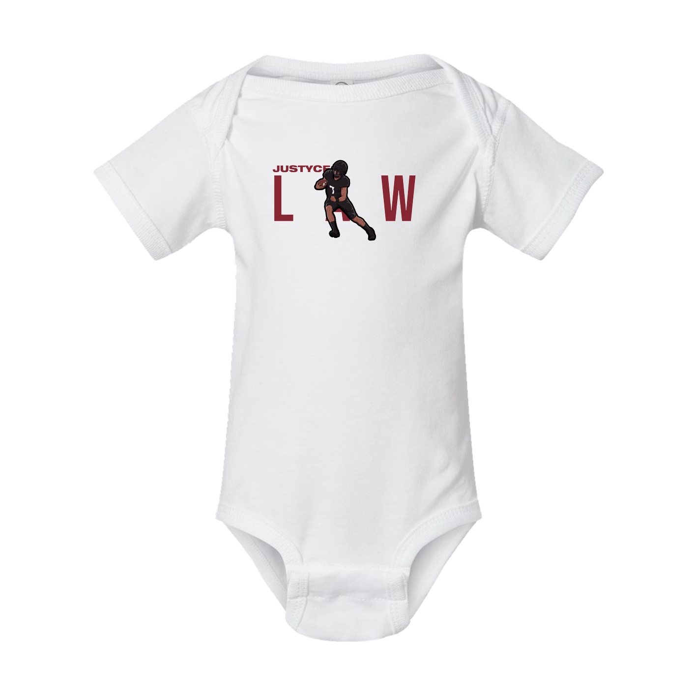 Baby Onesie — Player Name in White