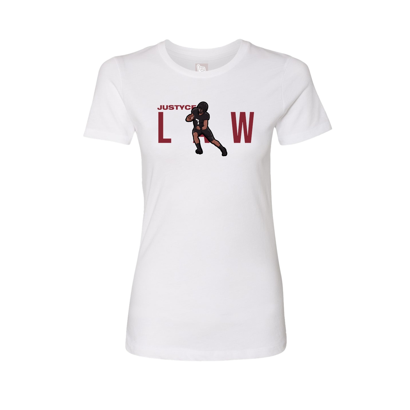 Fitted Women's Tee — Player Name in White
