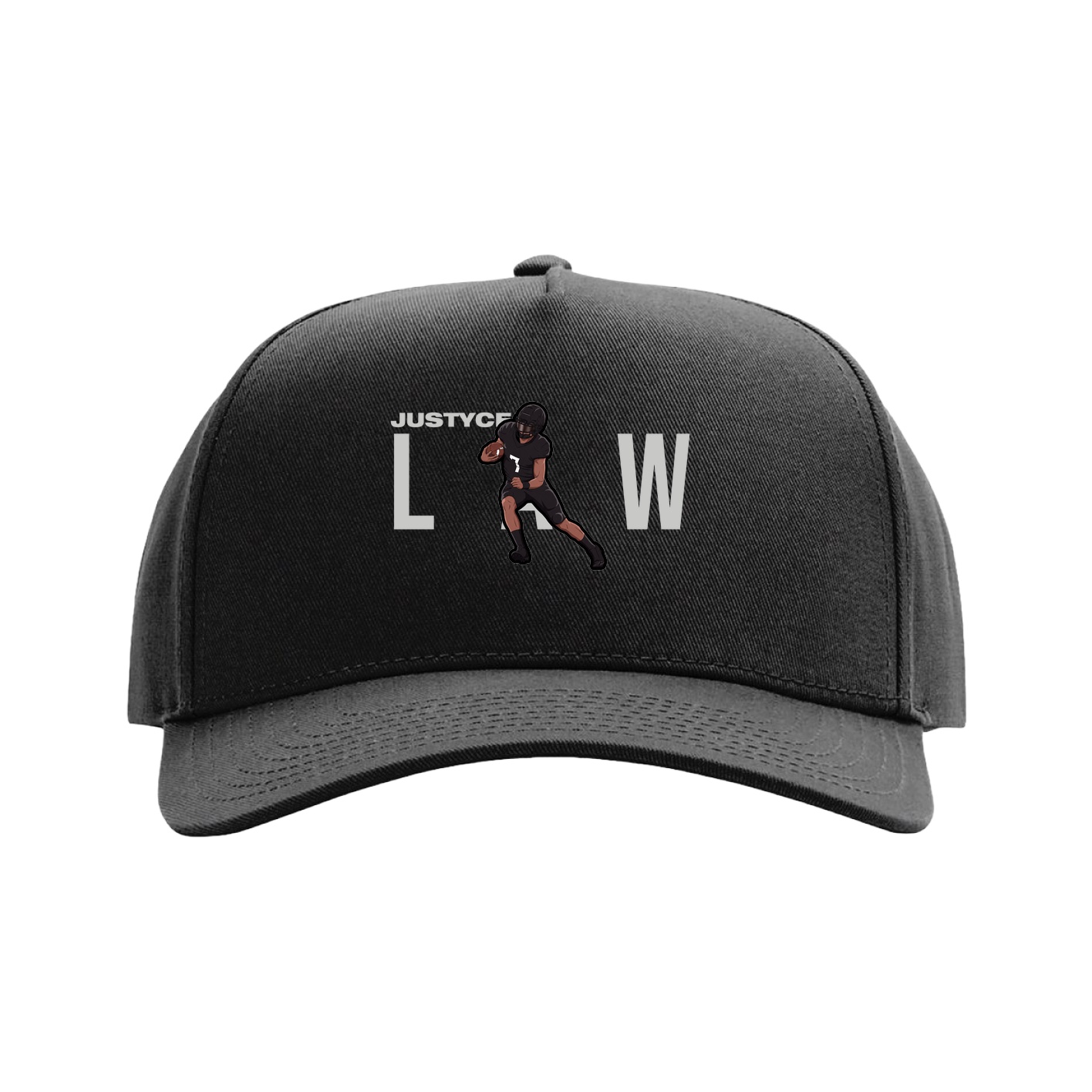 Full Fabric Five-Panel Champ Cap — Player Name in Black