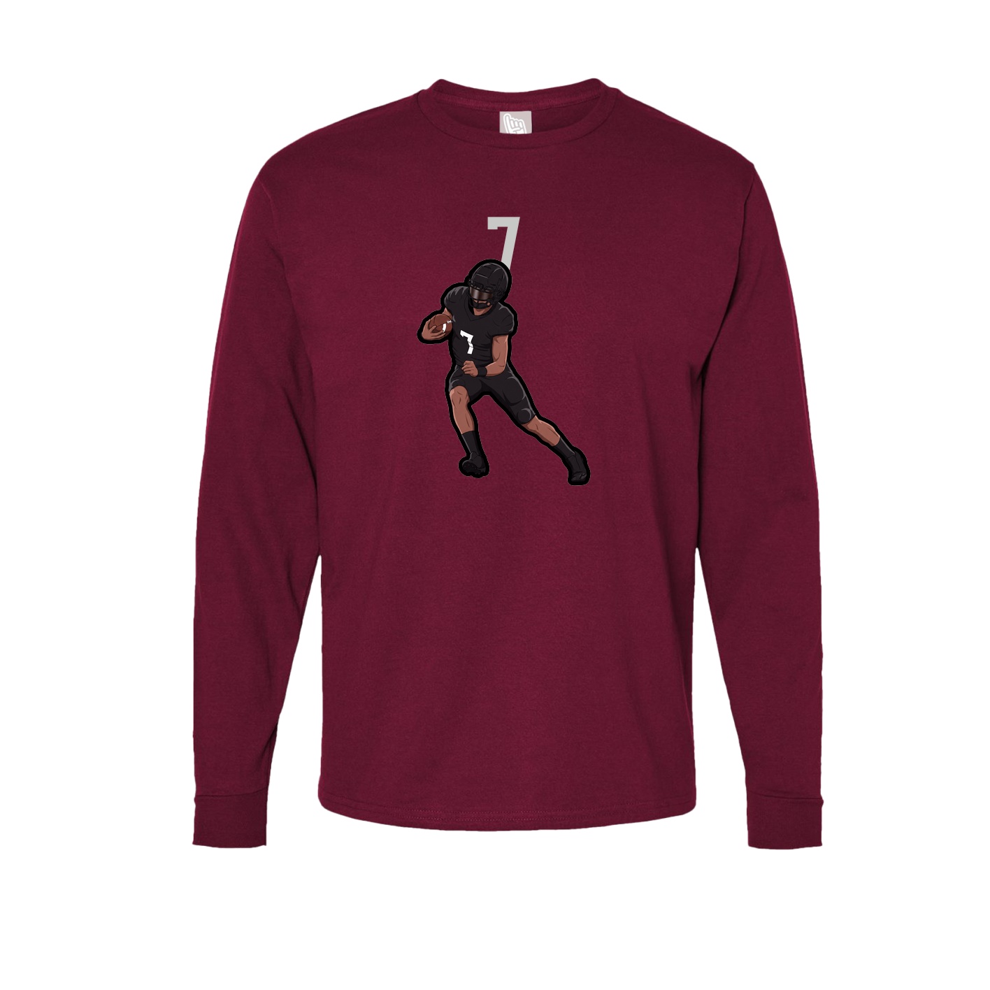 Long Sleeve Tee — Number Top in Cardinal