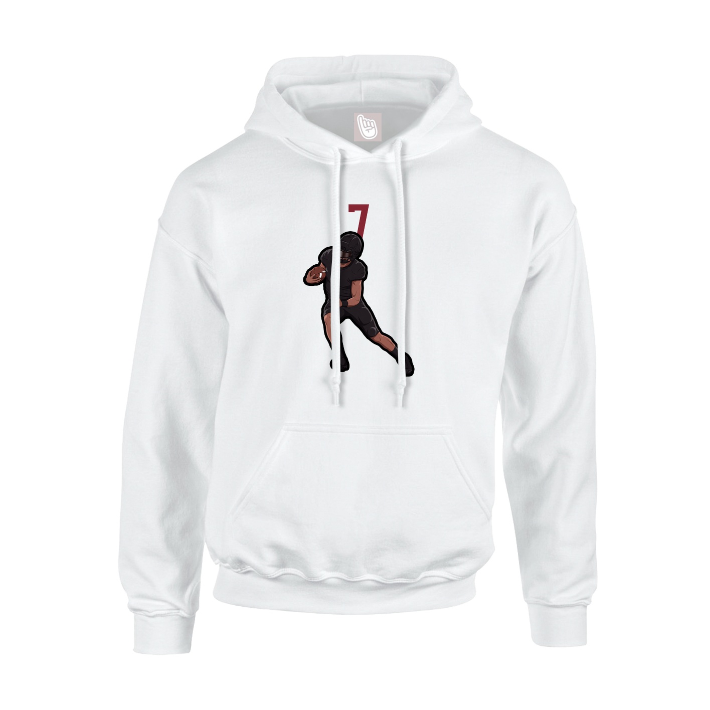 Youth Hoodie — Number Top in White
