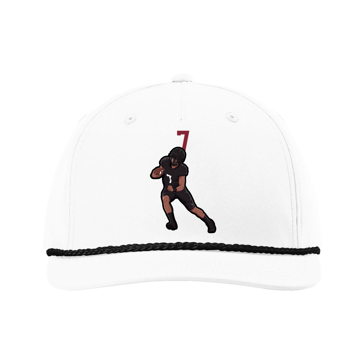 Five-Panel Classic Rope Cap — Number Top in White