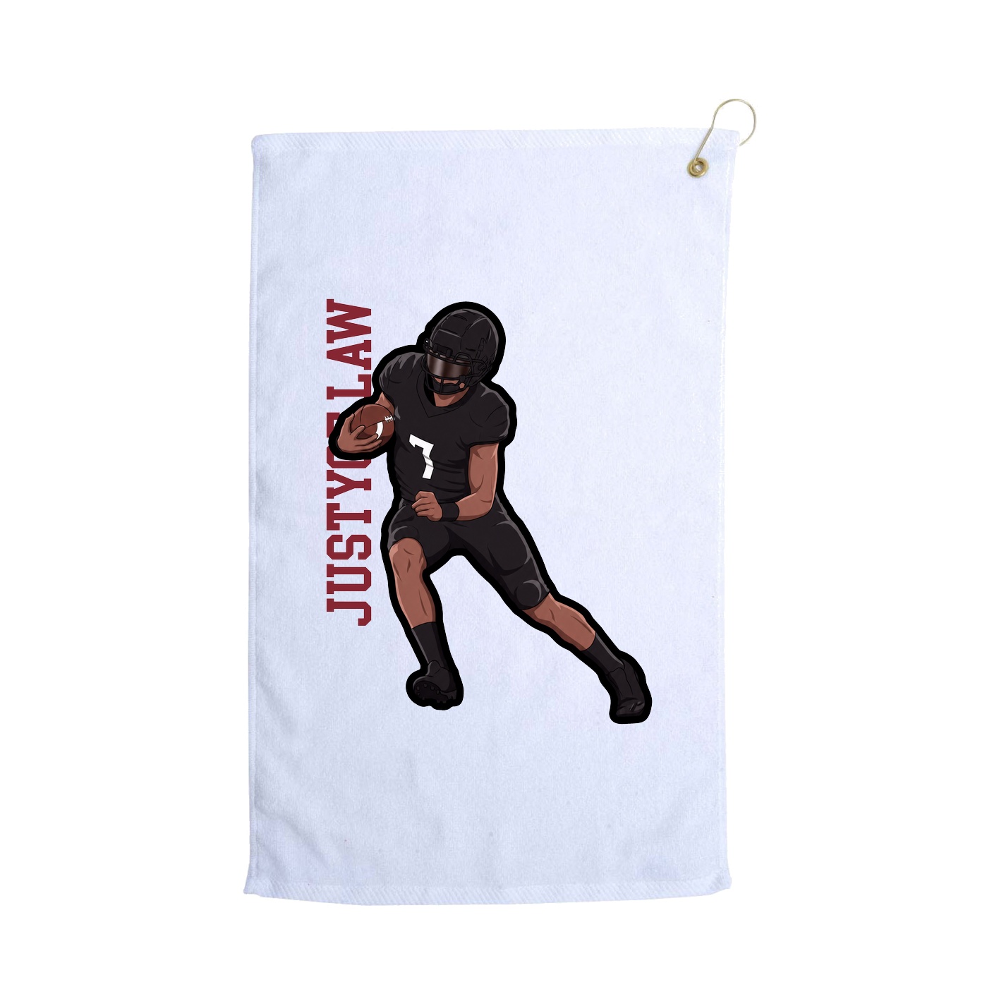 Golf Towel — Name Vertical in White