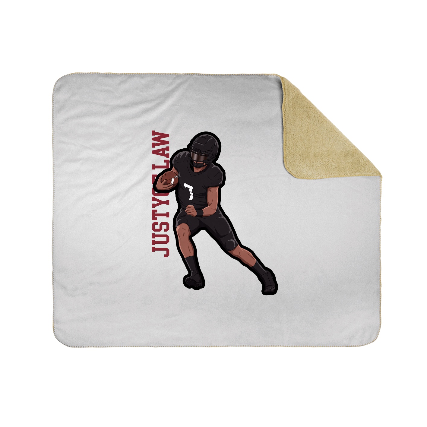 Throw Blanket — Name Vertical in White