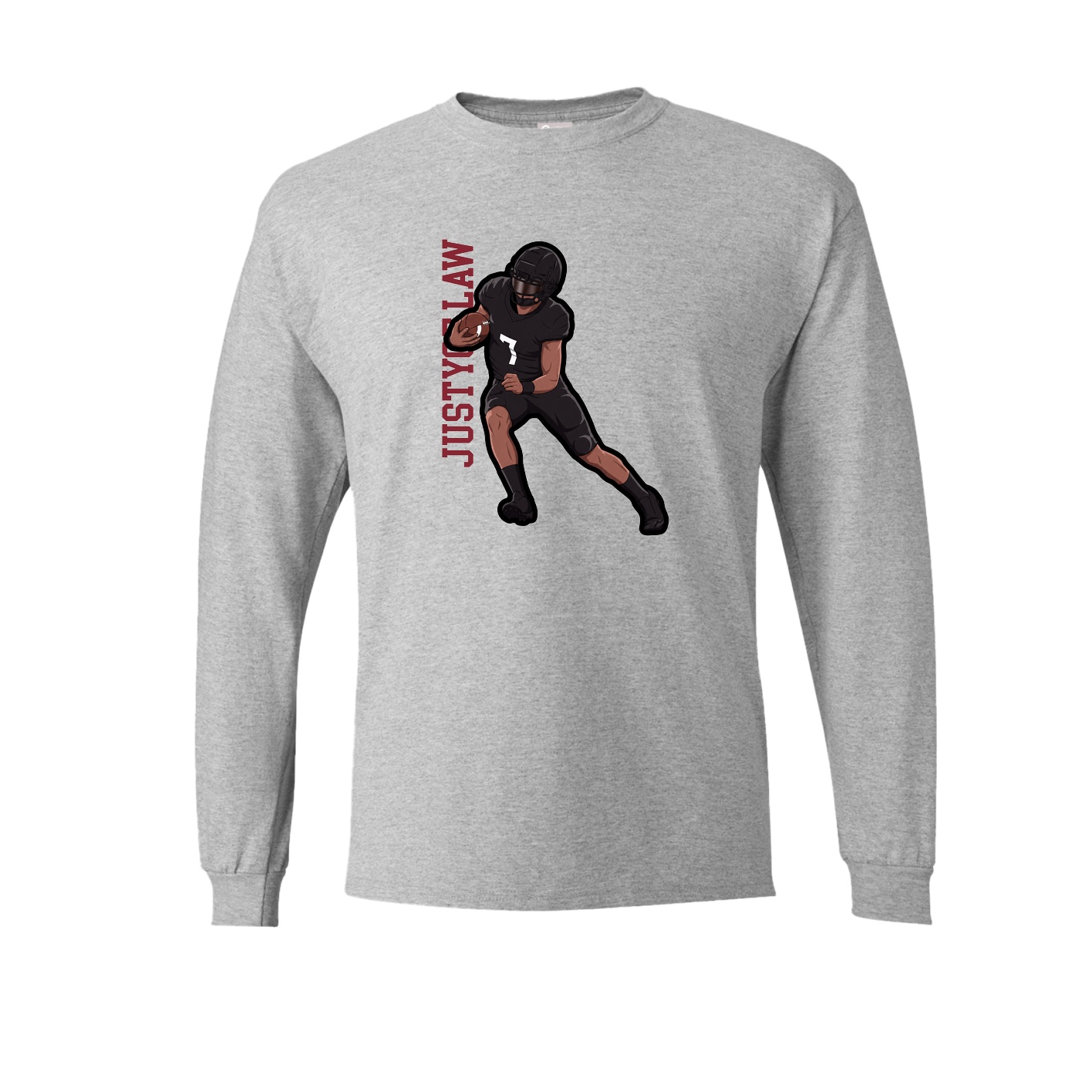 Long Sleeve Tee — Name Vertical in Grey