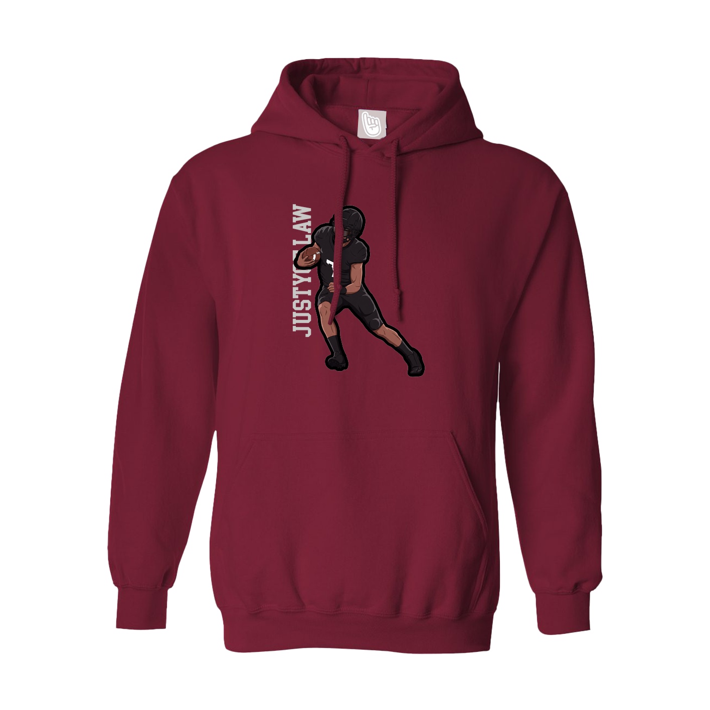 Hoodie — Name Vertical in Cardinal