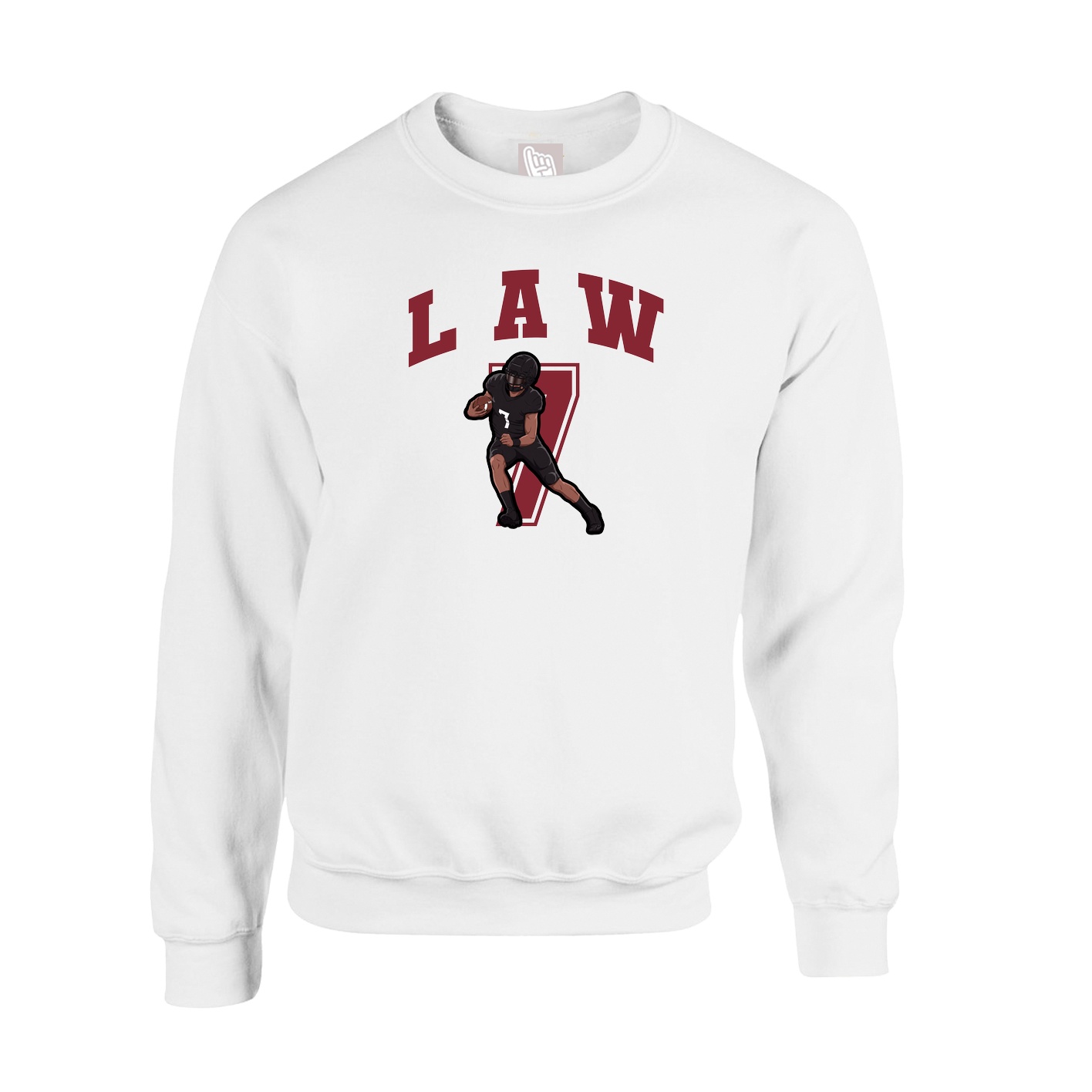Fleece Crew — Number in White