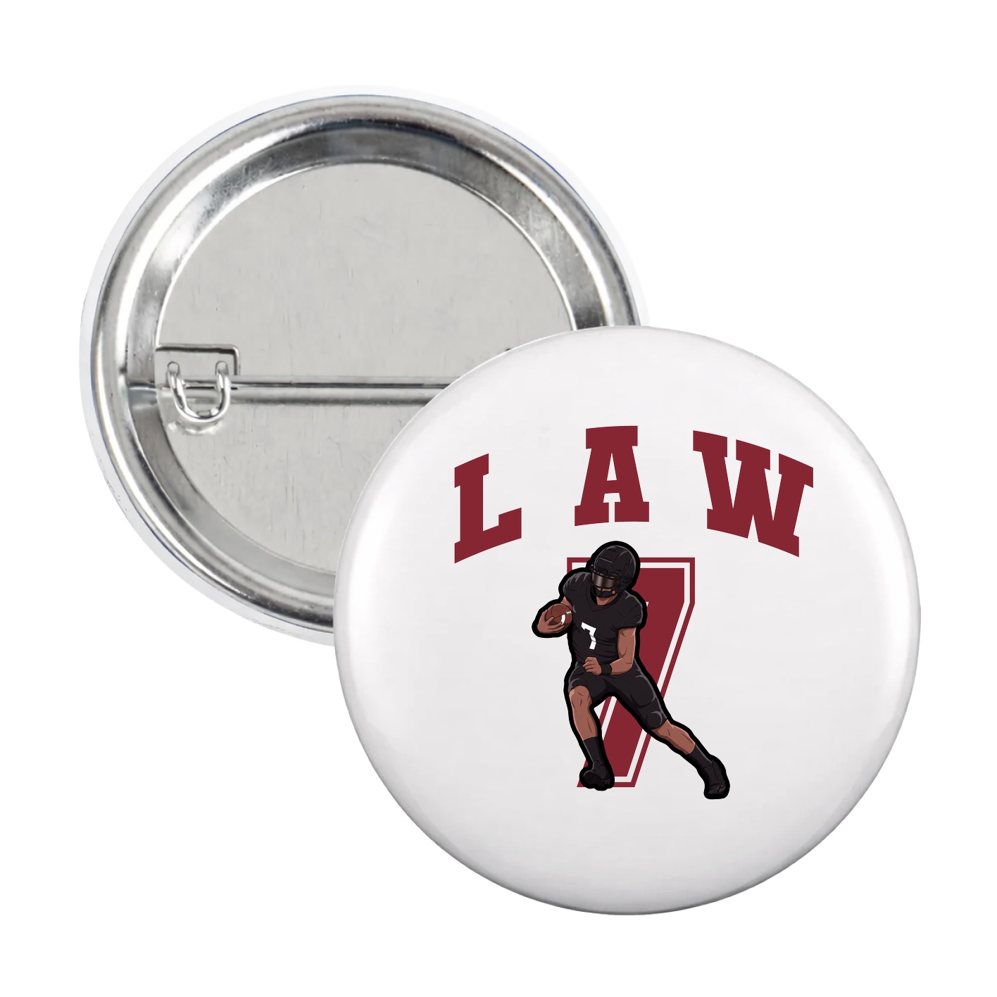 Game Day Button — Number in White