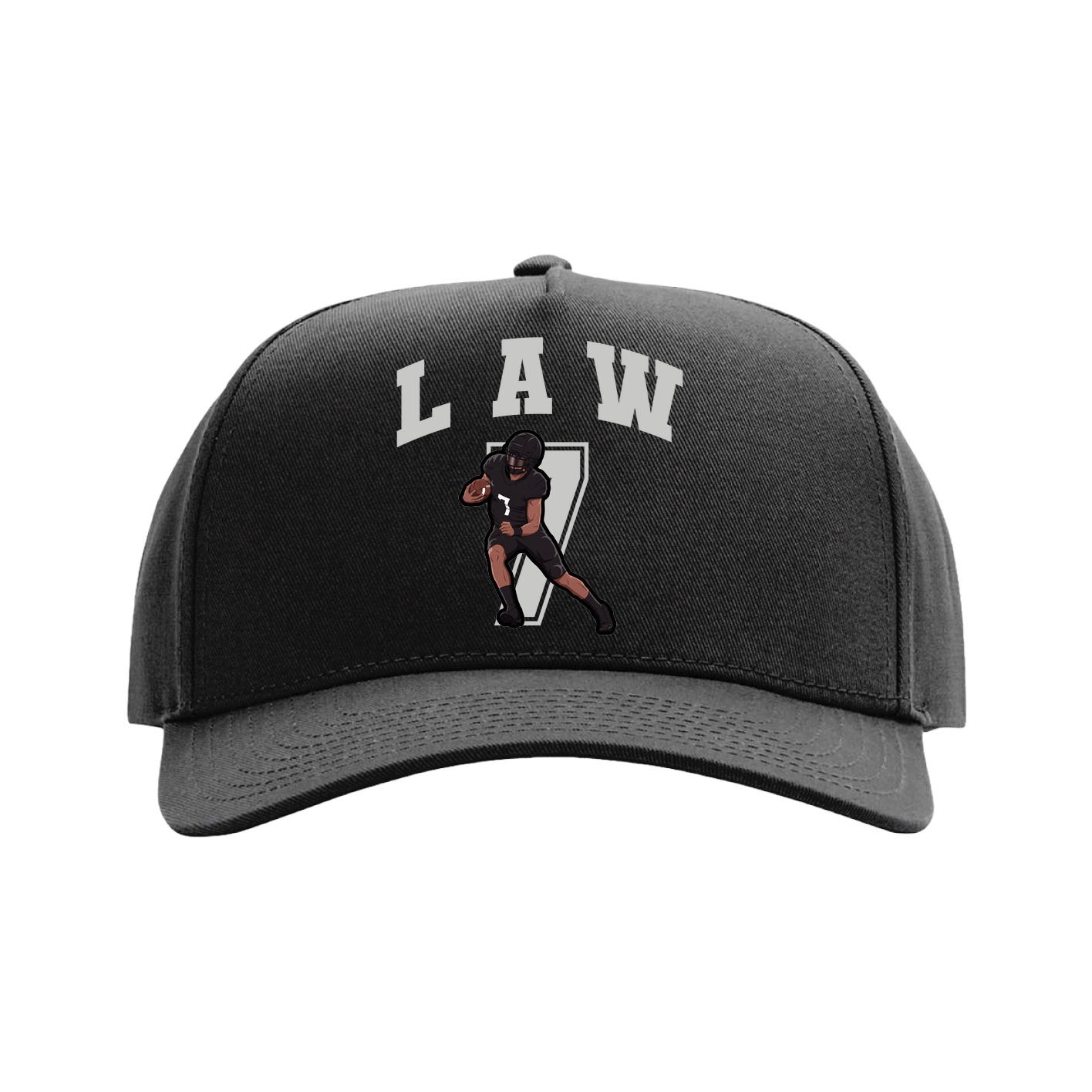 Full Fabric Five-Panel Champ Cap — Number in Black