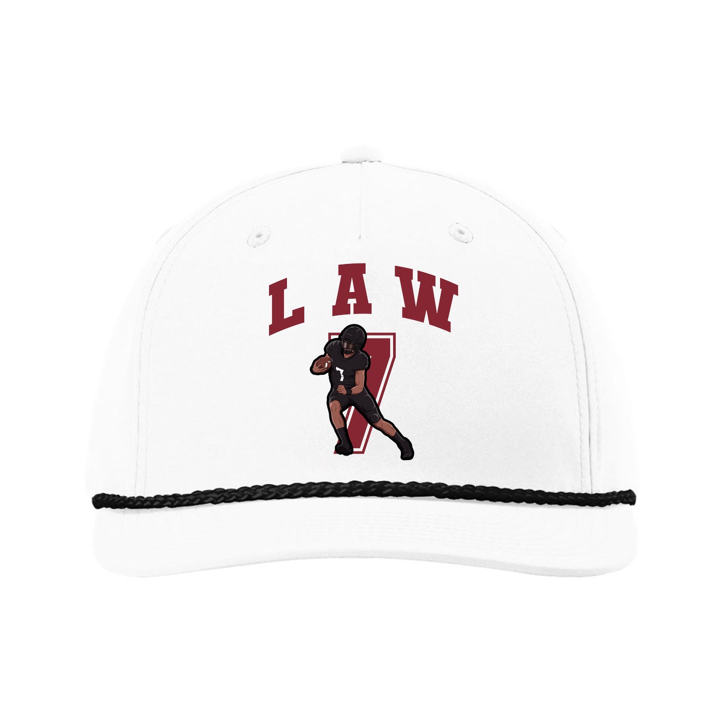Five-Panel Classic Rope Cap — Number in White