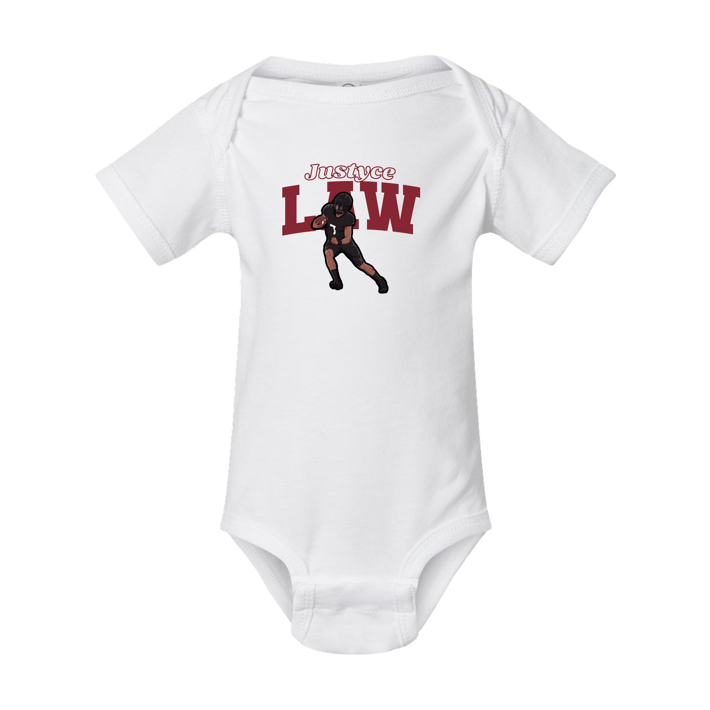 Baby Onesie — Name Arch in White