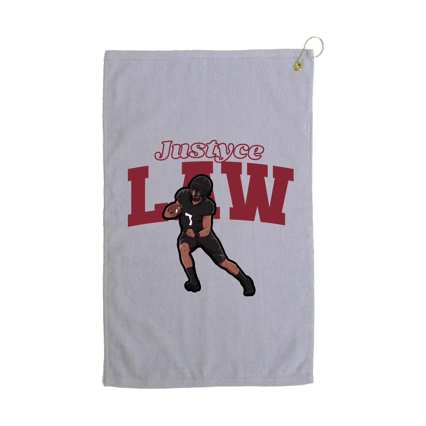 Golf Towel — Name Arch in Grey