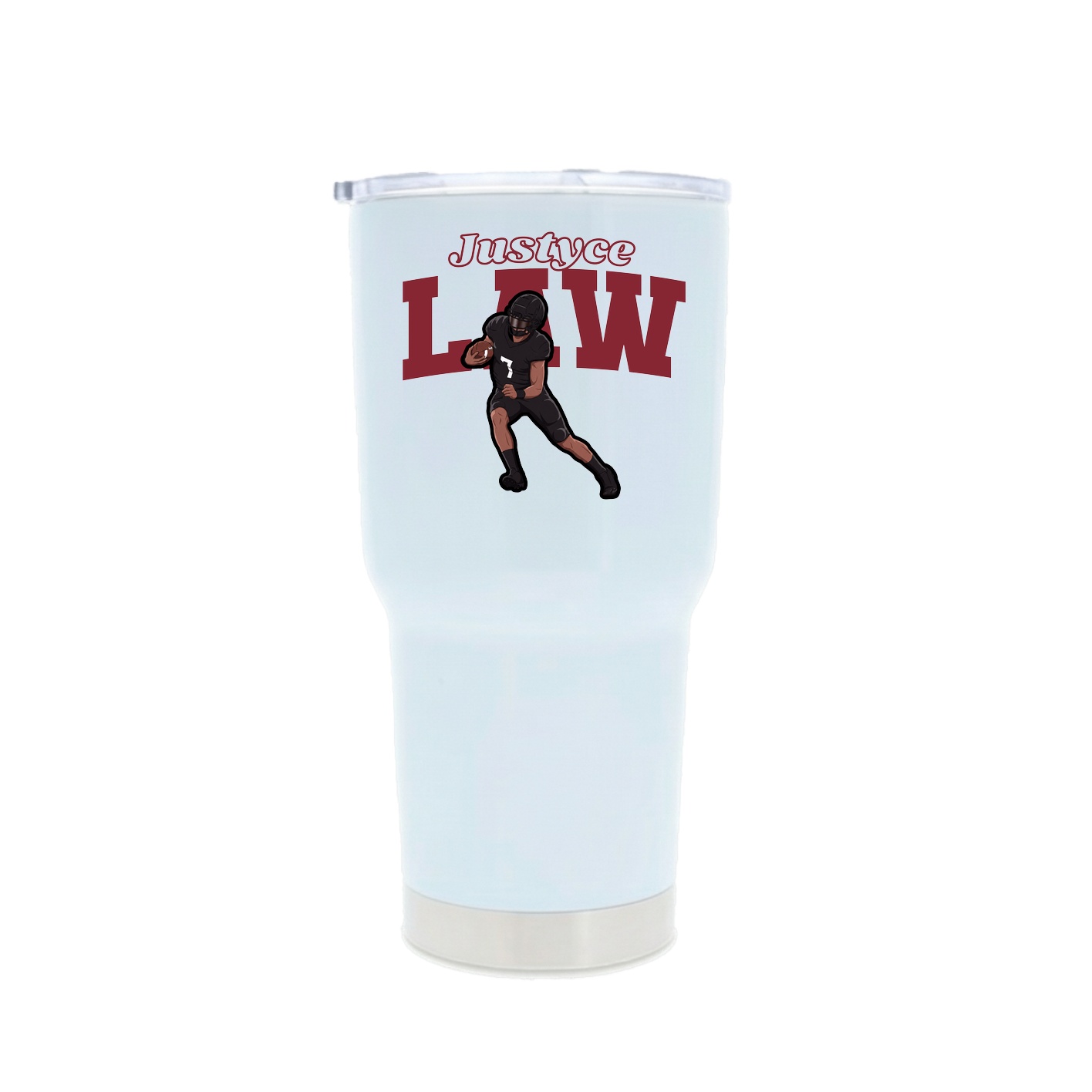 30oz Stainless Steel Tumbler — Name Arch in White