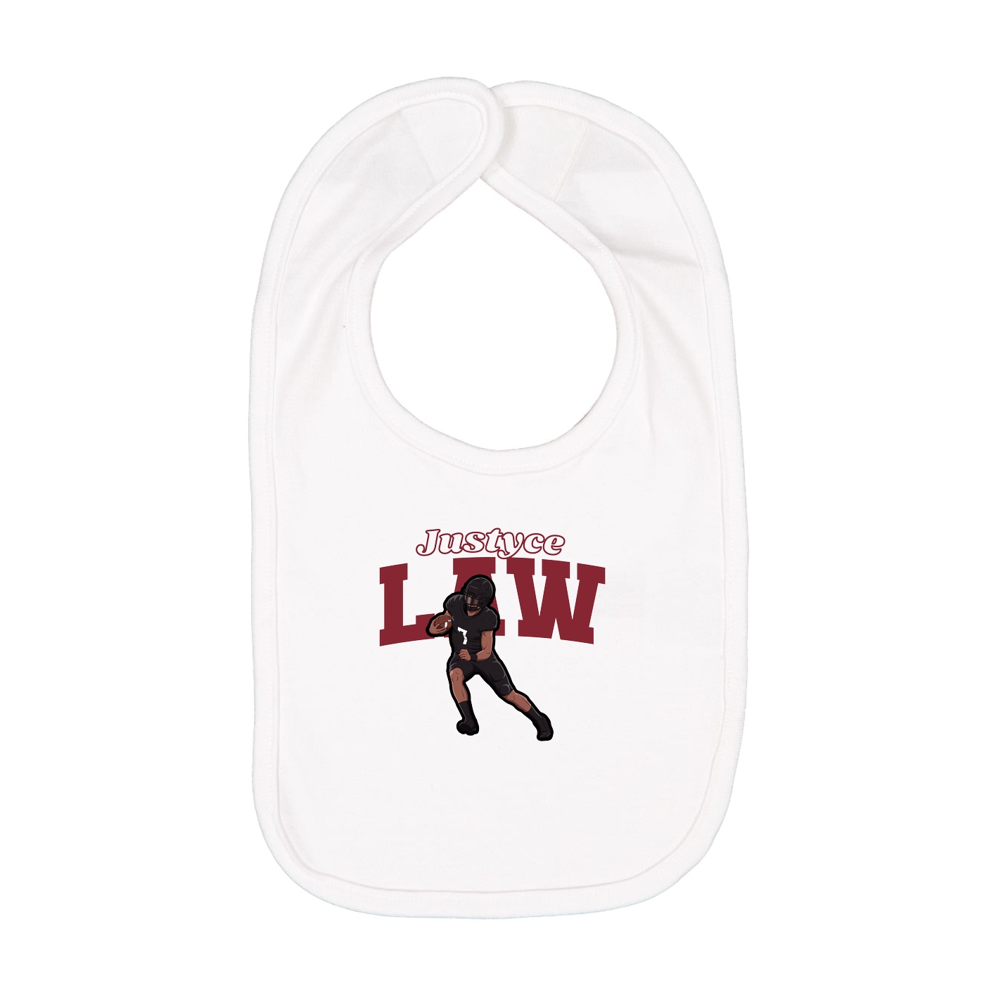 Infant Bib — Name Arch in White