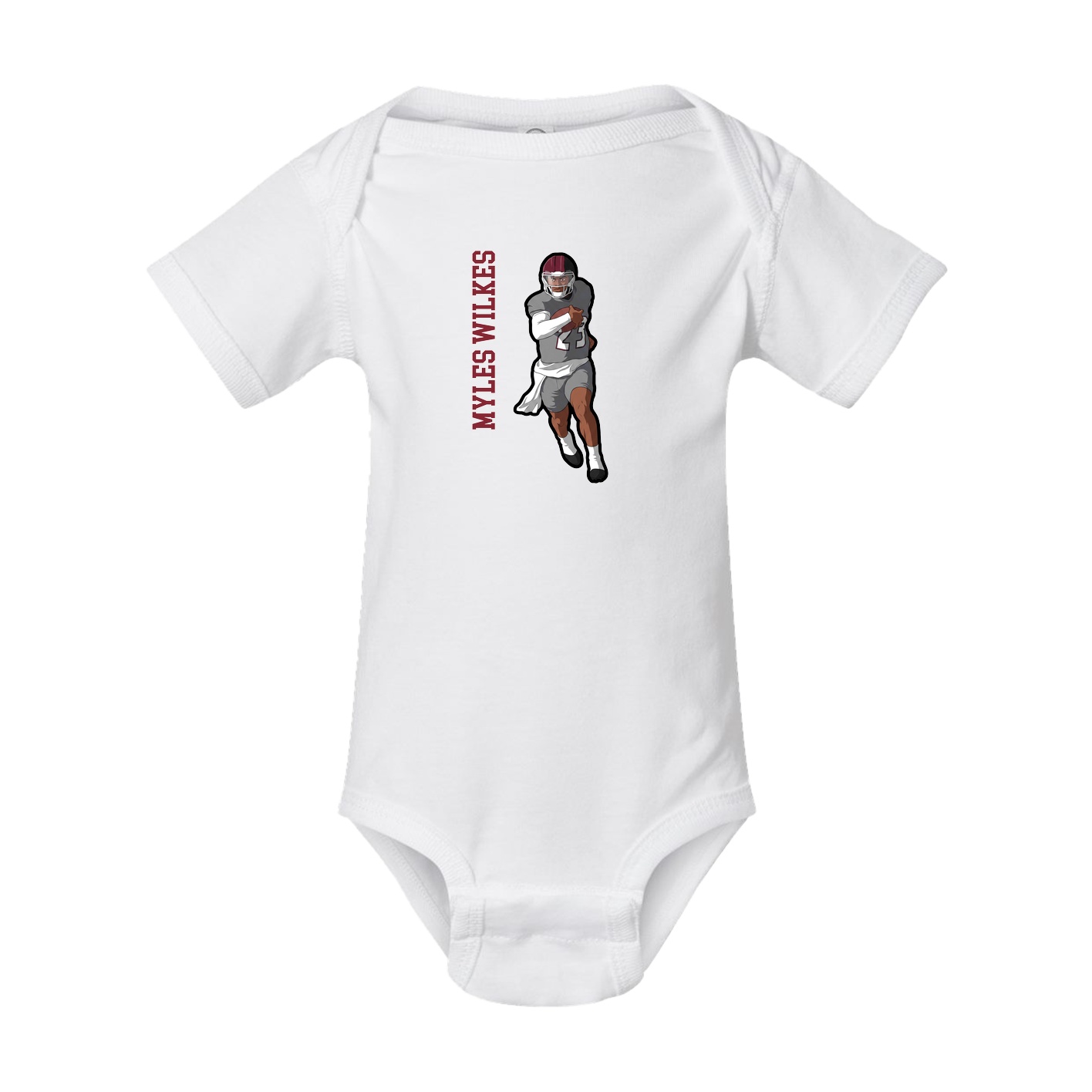 Baby Onesie — Name Vertical in White