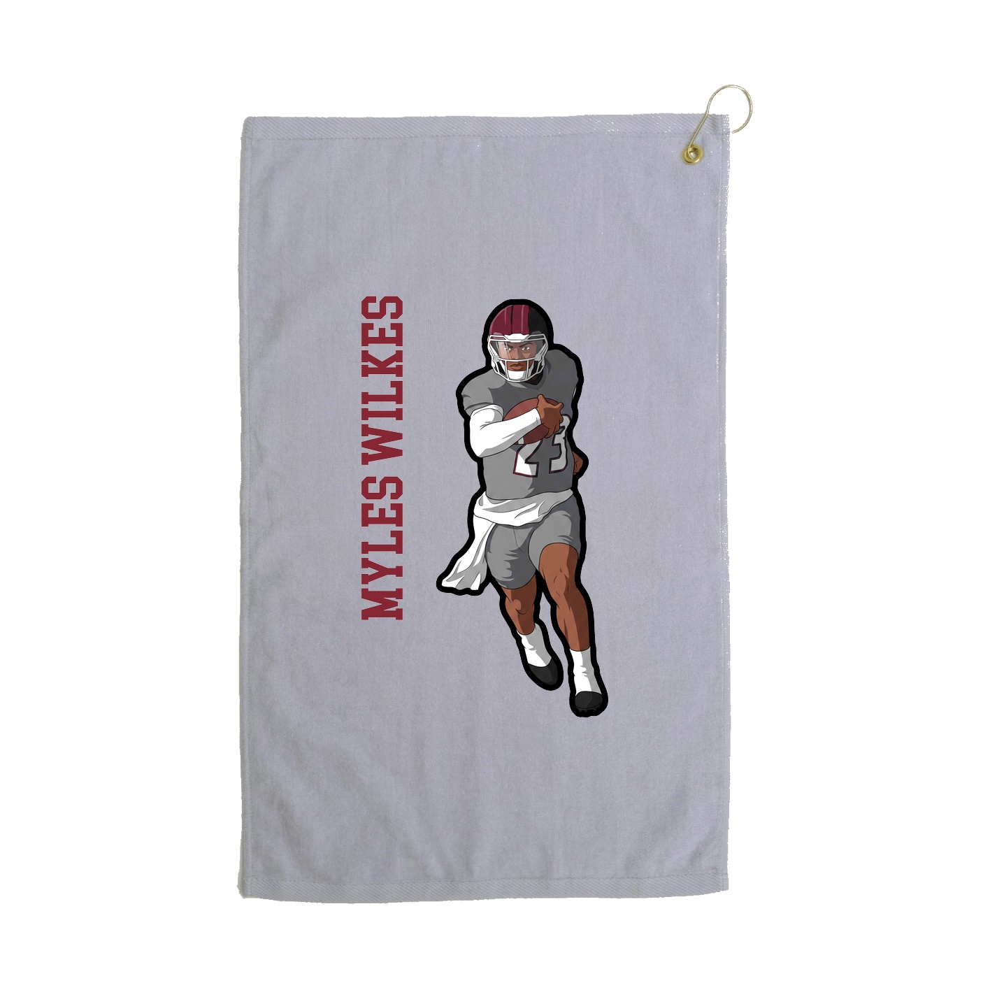 Golf Towel — Name Vertical in Grey