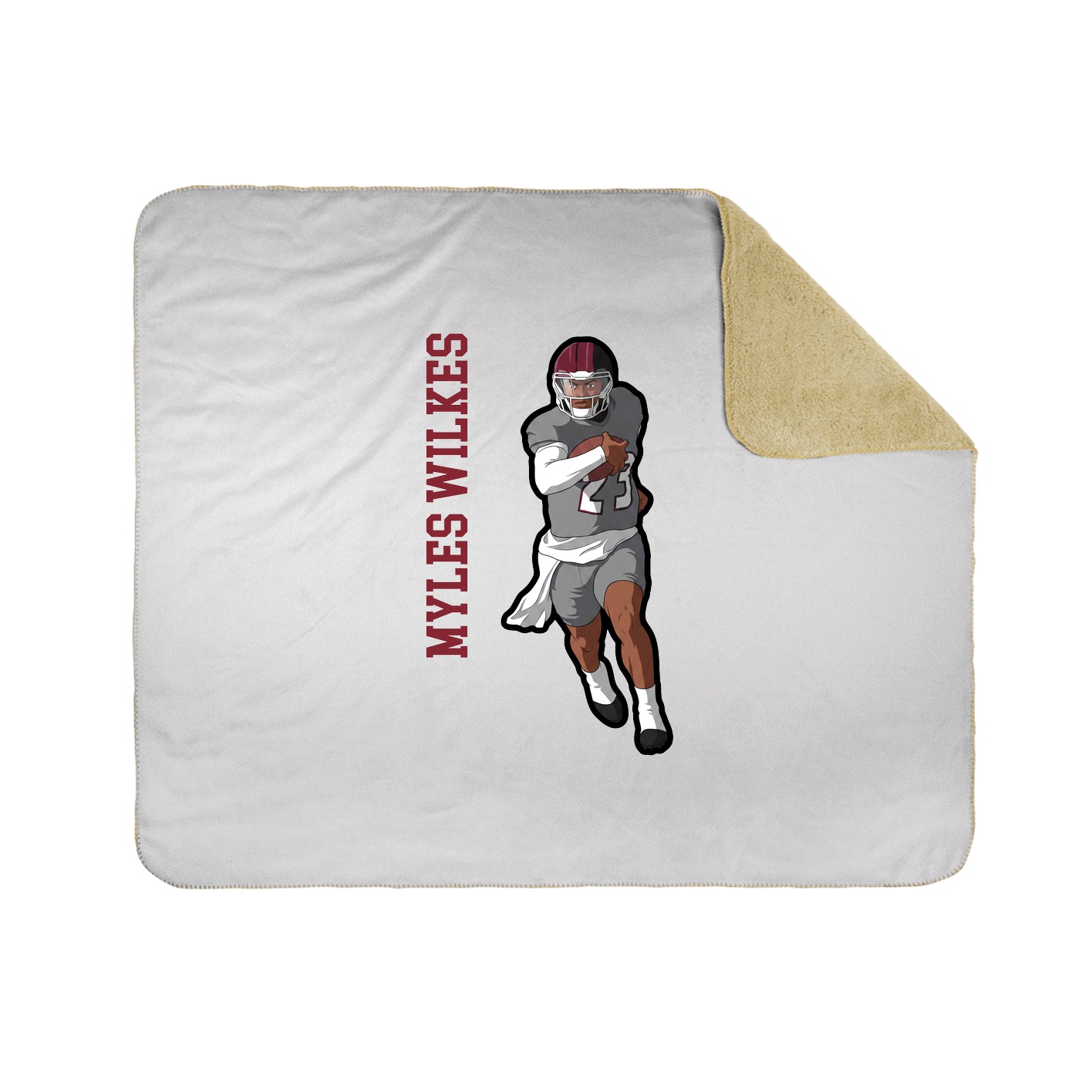 Throw Blanket — Name Vertical in White