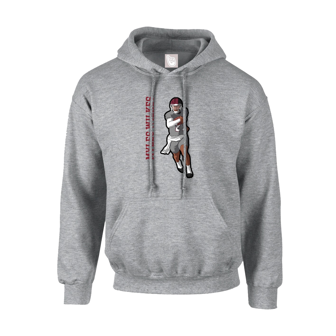 Hoodie — Name Vertical in Grey