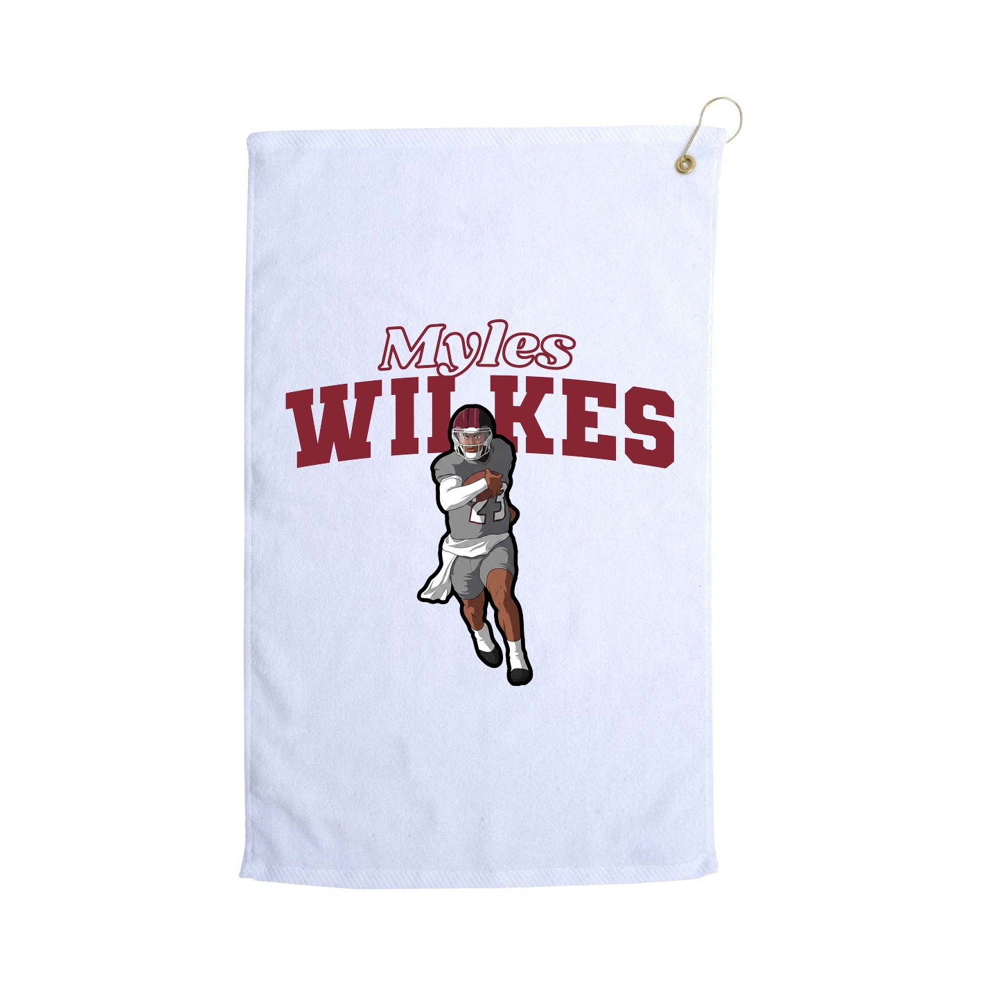 Golf Towel — Name Arch in White