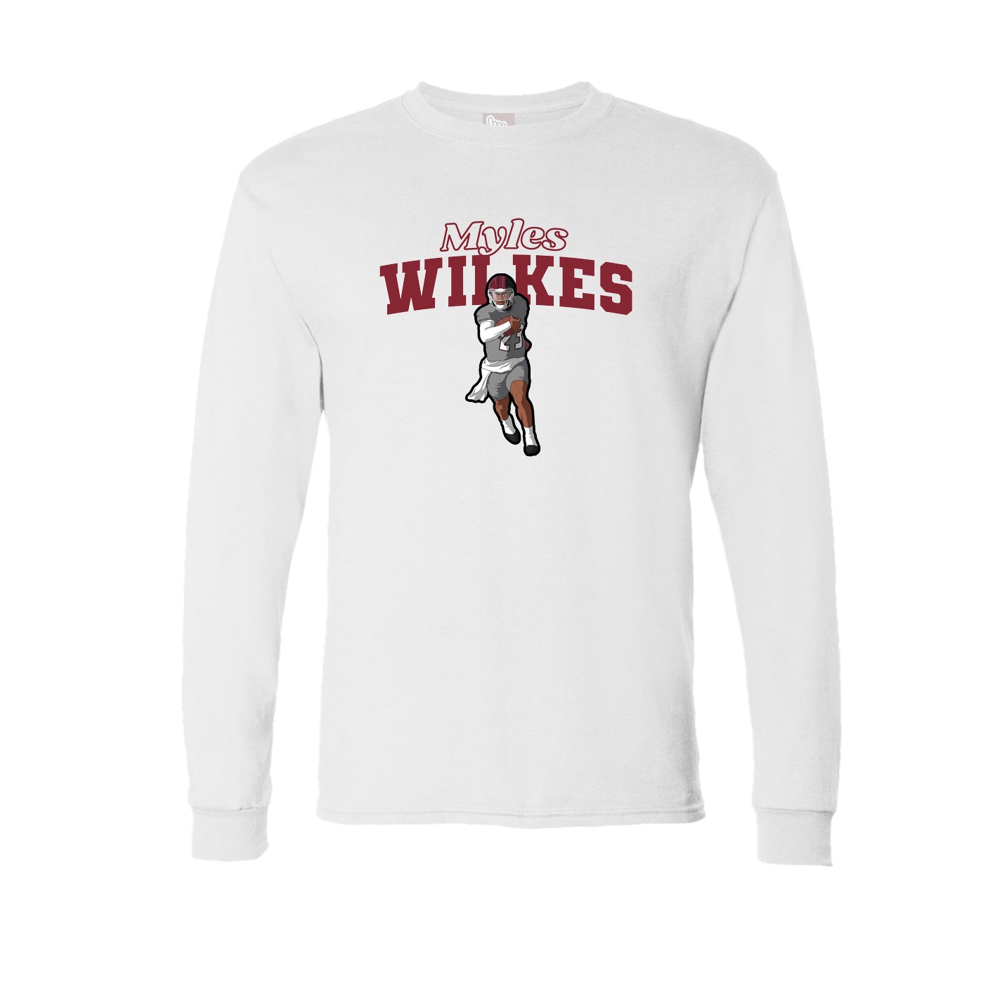 Long Sleeve Tee — Name Arch in White