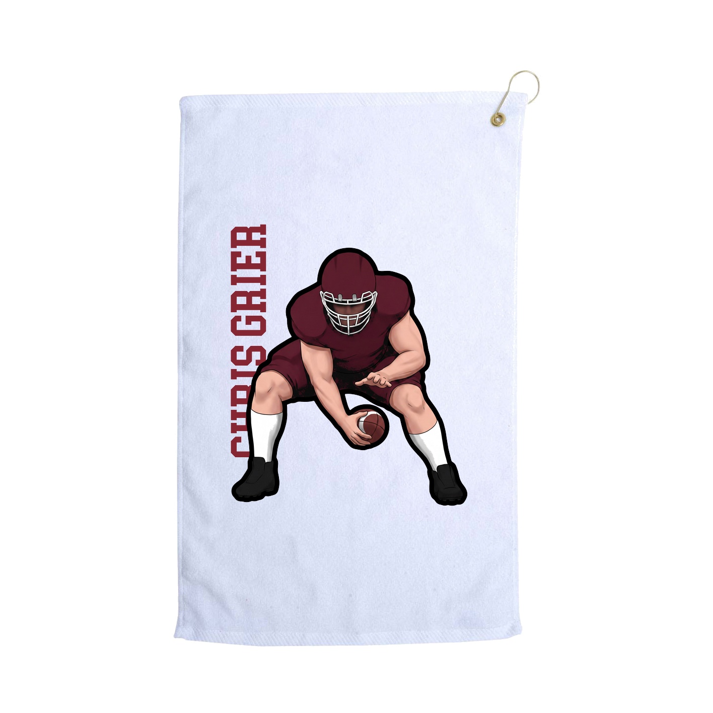 Golf Towel — Name Vertical in White