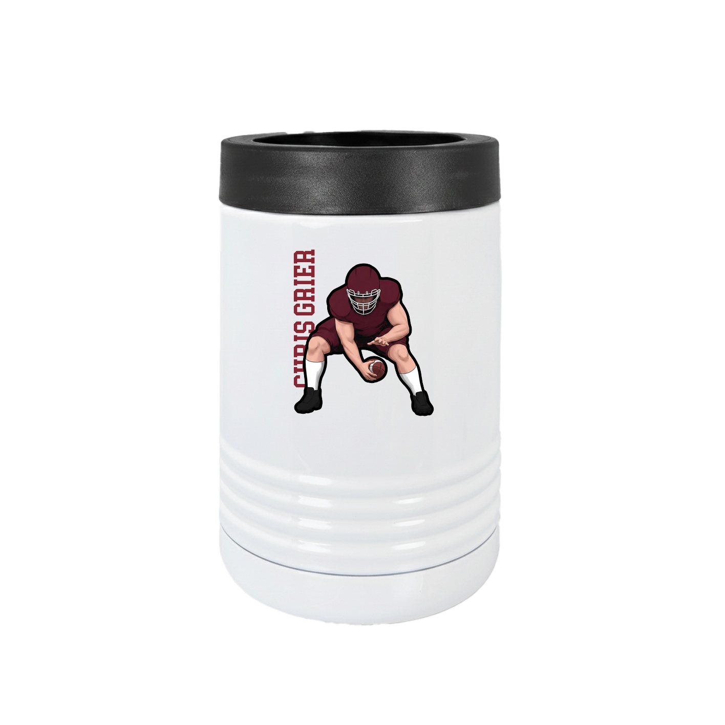Beverage Holder — Name Vertical in White