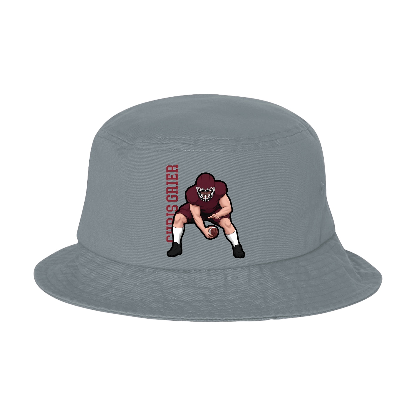 Bucket Cap — Name Vertical in Grey