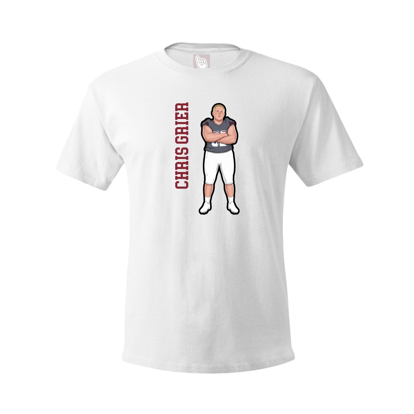 Tee — Name Vertical in White